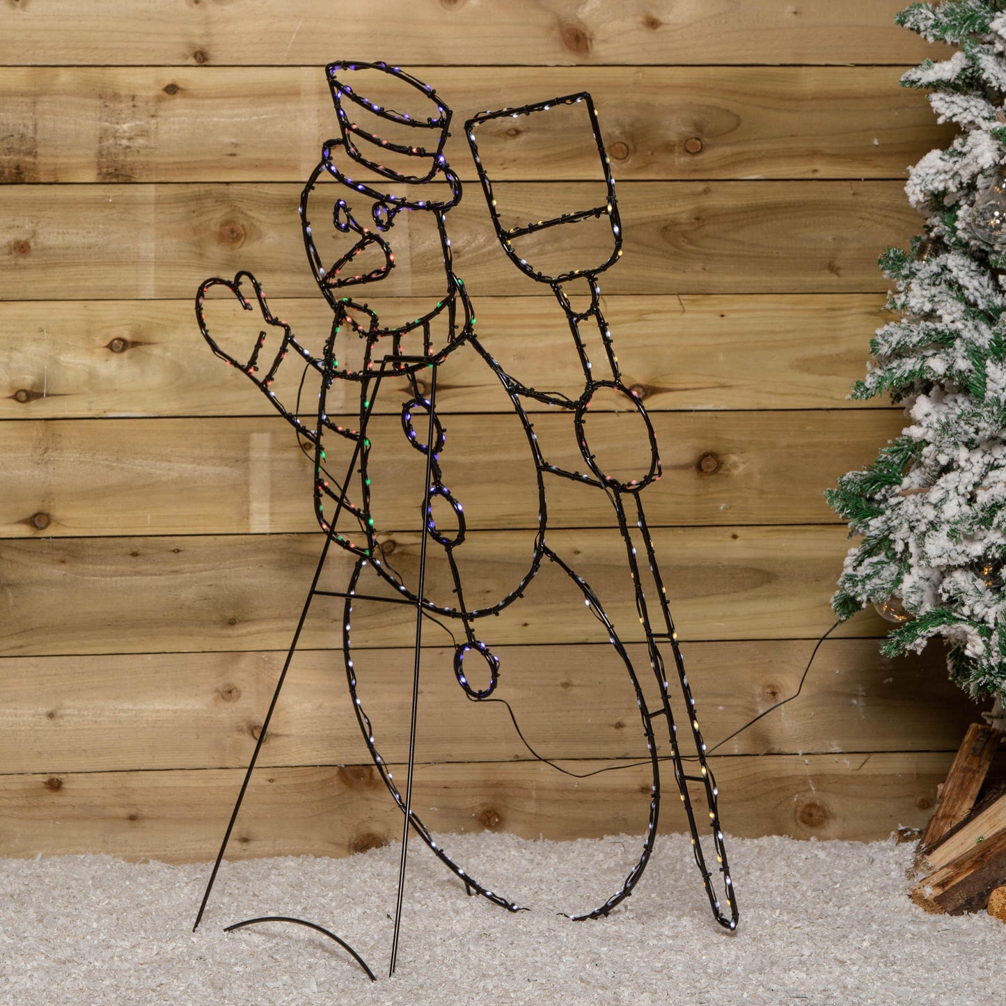 1m x 78cm Light up Standing Christmas Snowman with 390 Multi-Coloured LEDs