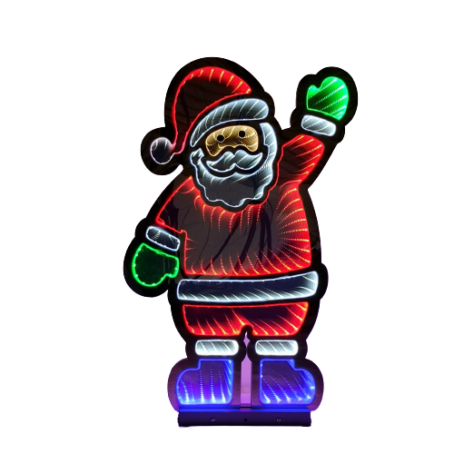 56cm LED Infinity Christmas Light Standing Santa Decoration with Metal Base