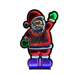 56cm LED Infinity Christmas Light Standing Santa Decoration with Metal Base
