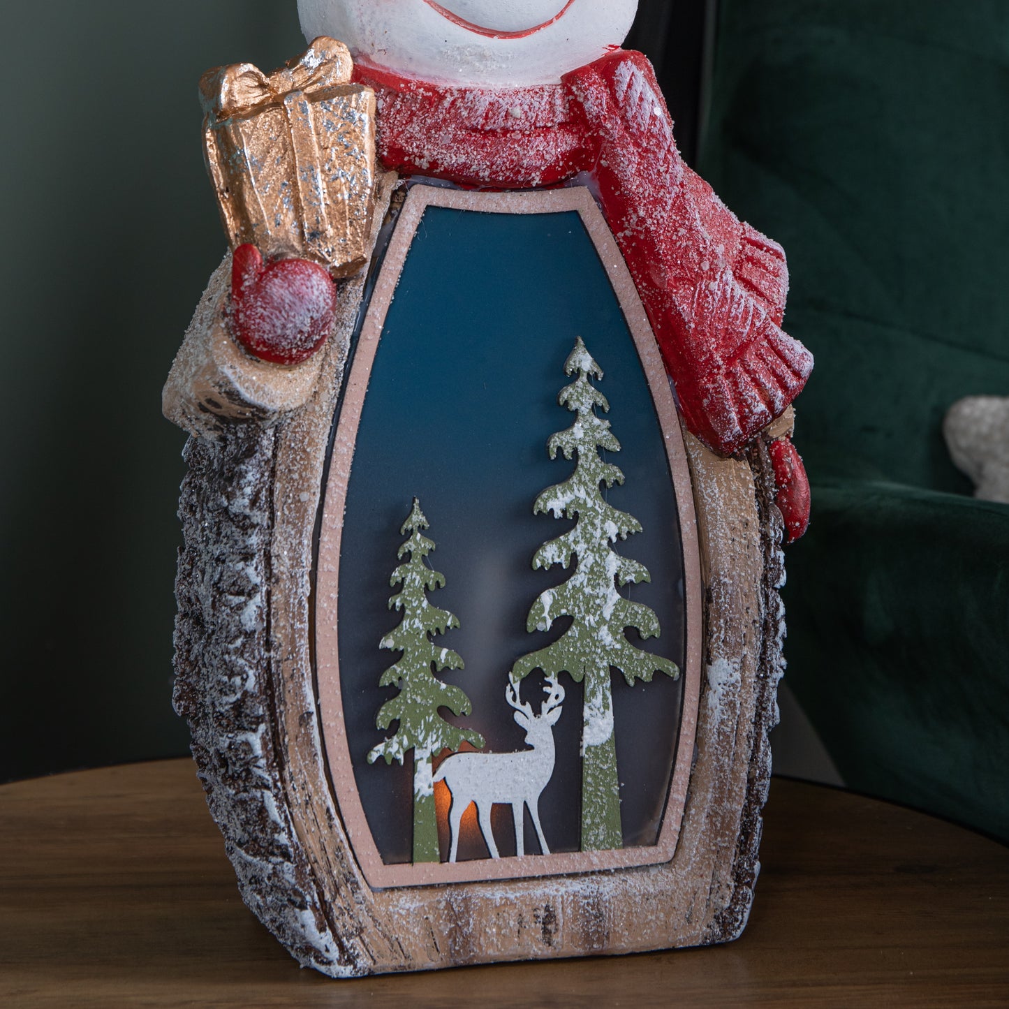 45cm Light up Christmas Woodsman Frosty Glow Snowman with LEDs