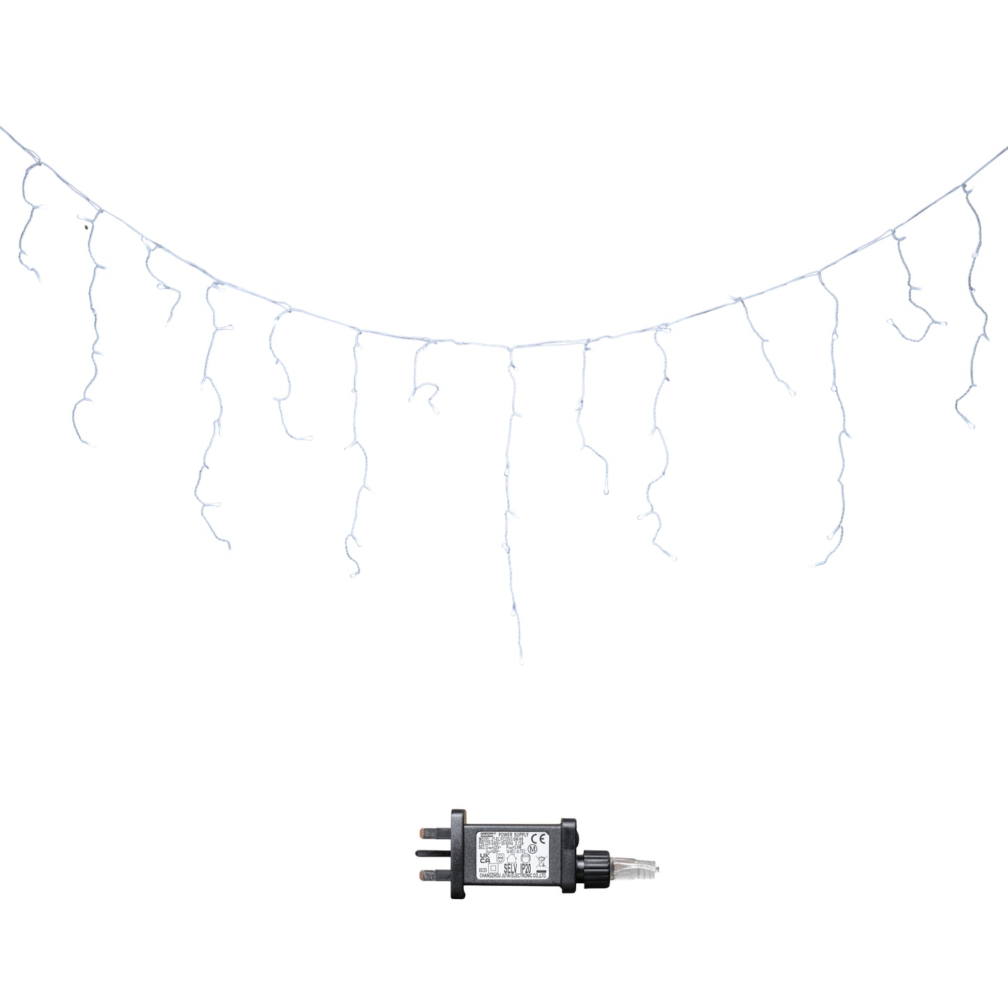16m 640 LED Frosted IcicleBrights Christmas String Lights in Cool White