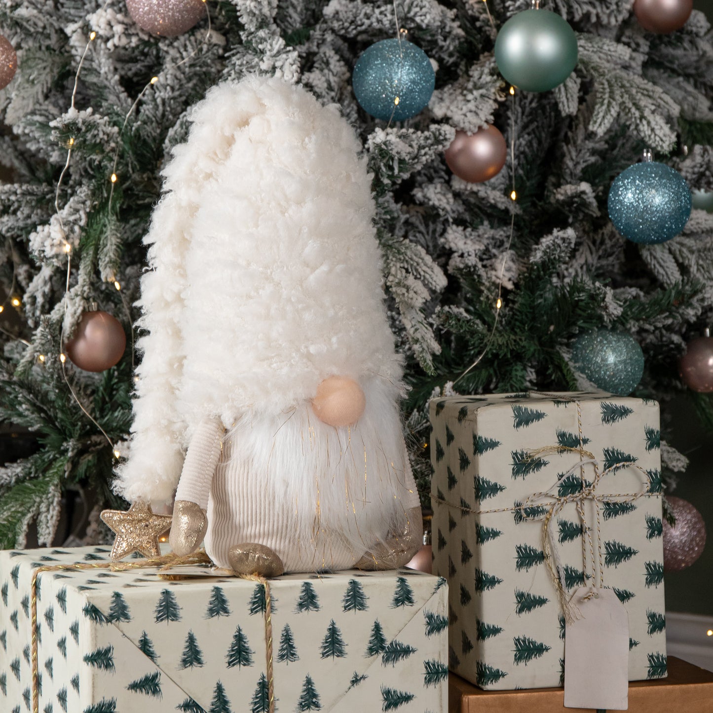 34cm Large White Super Soft Christmas Snow Gonk Decoration