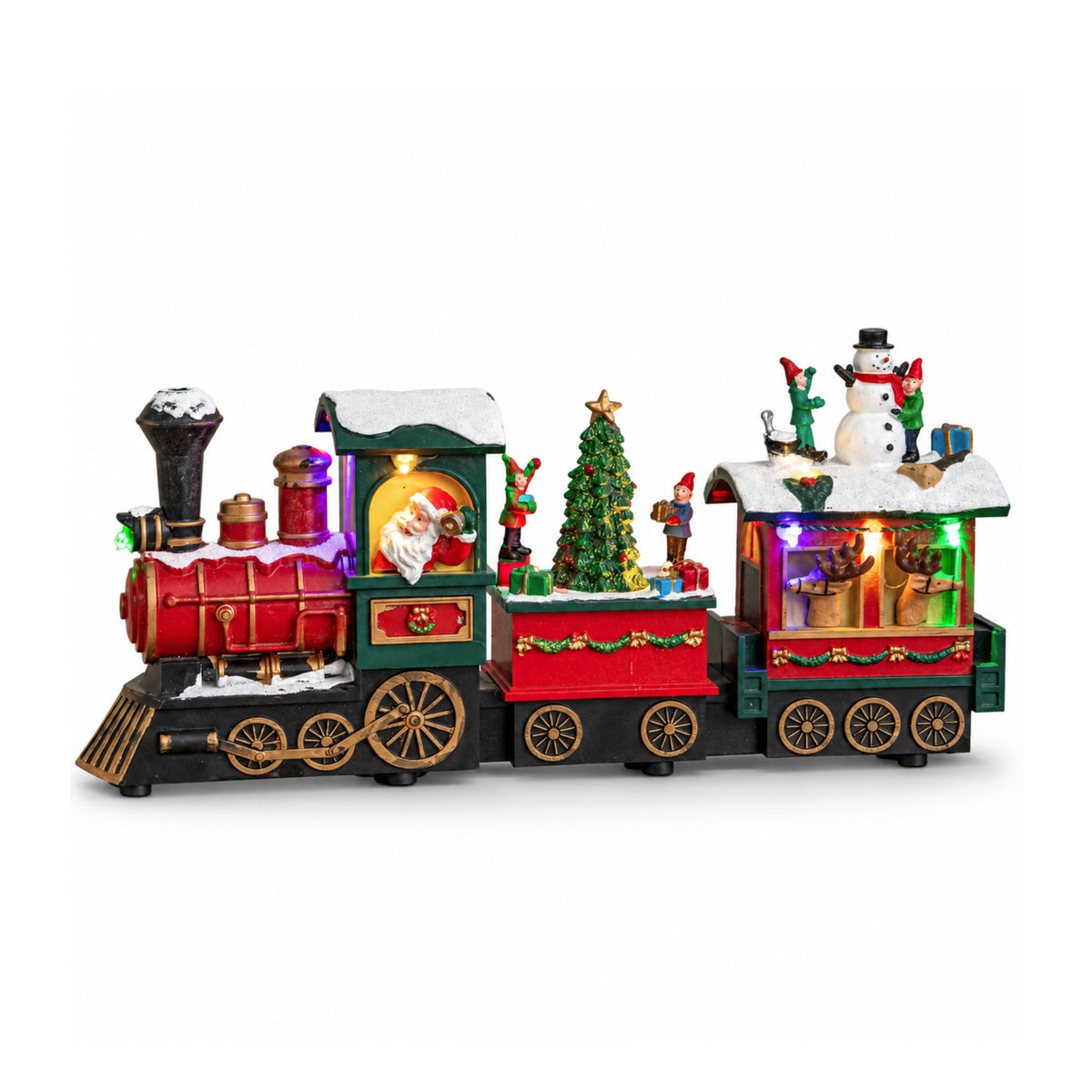 34cm Choo Choo Snow Scene Christmas Train with LEDs, Music & Timer