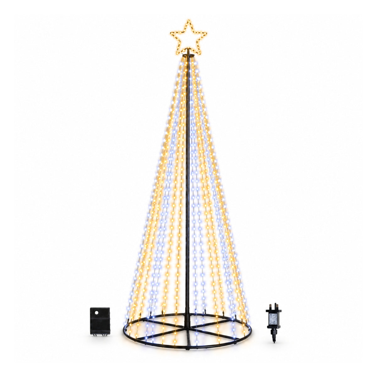 3m Light up Christmas Pyramid Cone Tree with 997 White & Warm White LEDs