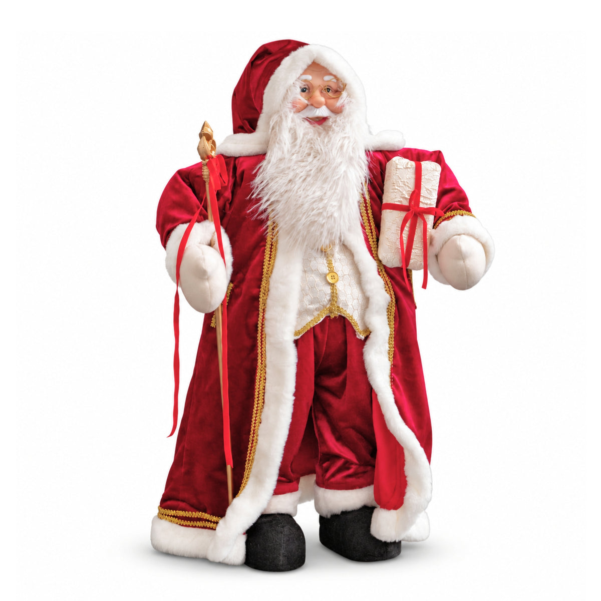 80cm Extra Large Regal Santa Claus Holding Present Christmas Decoration