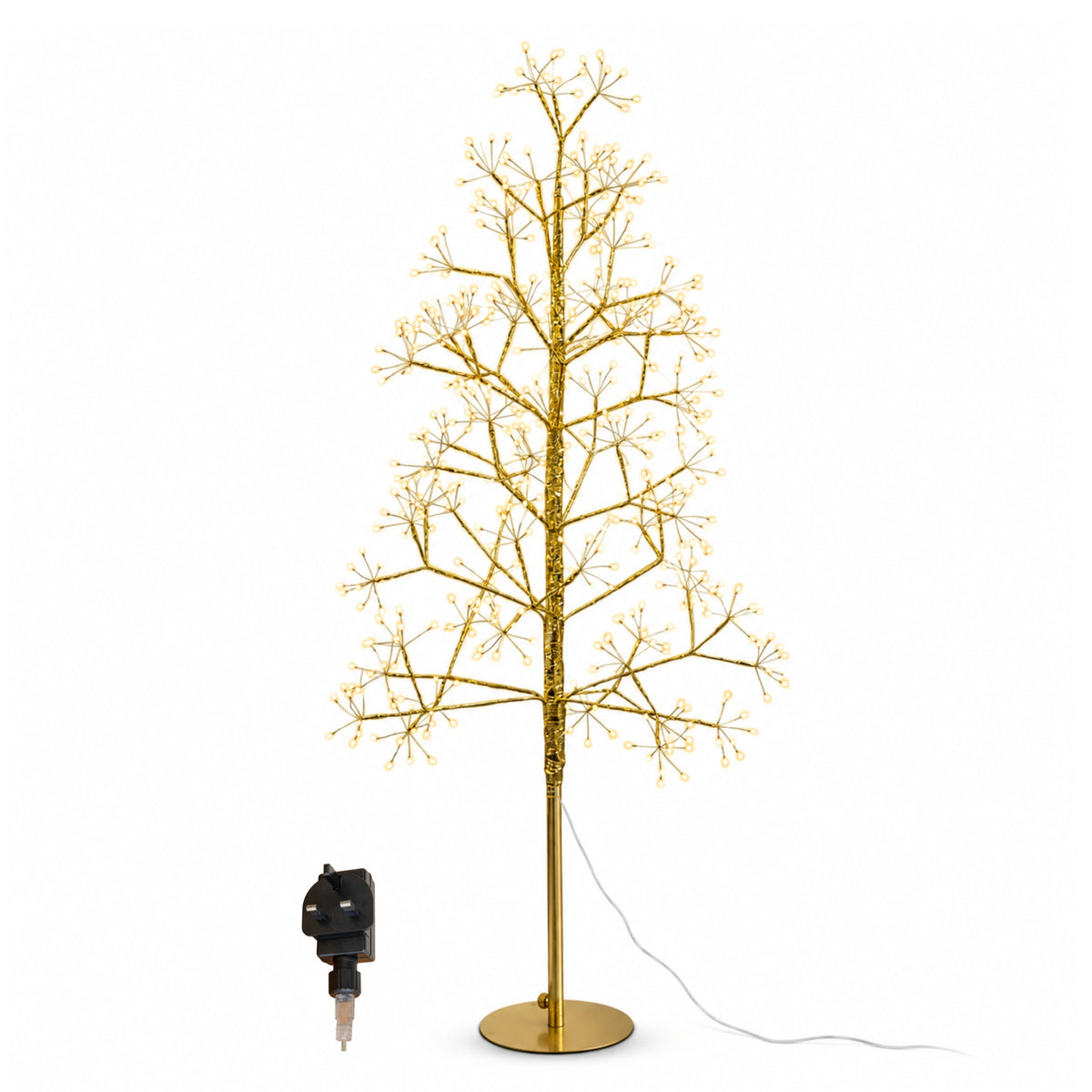 1.2m Golden Twinkling Christmas Twig Tree with 575 Warm White LEDs