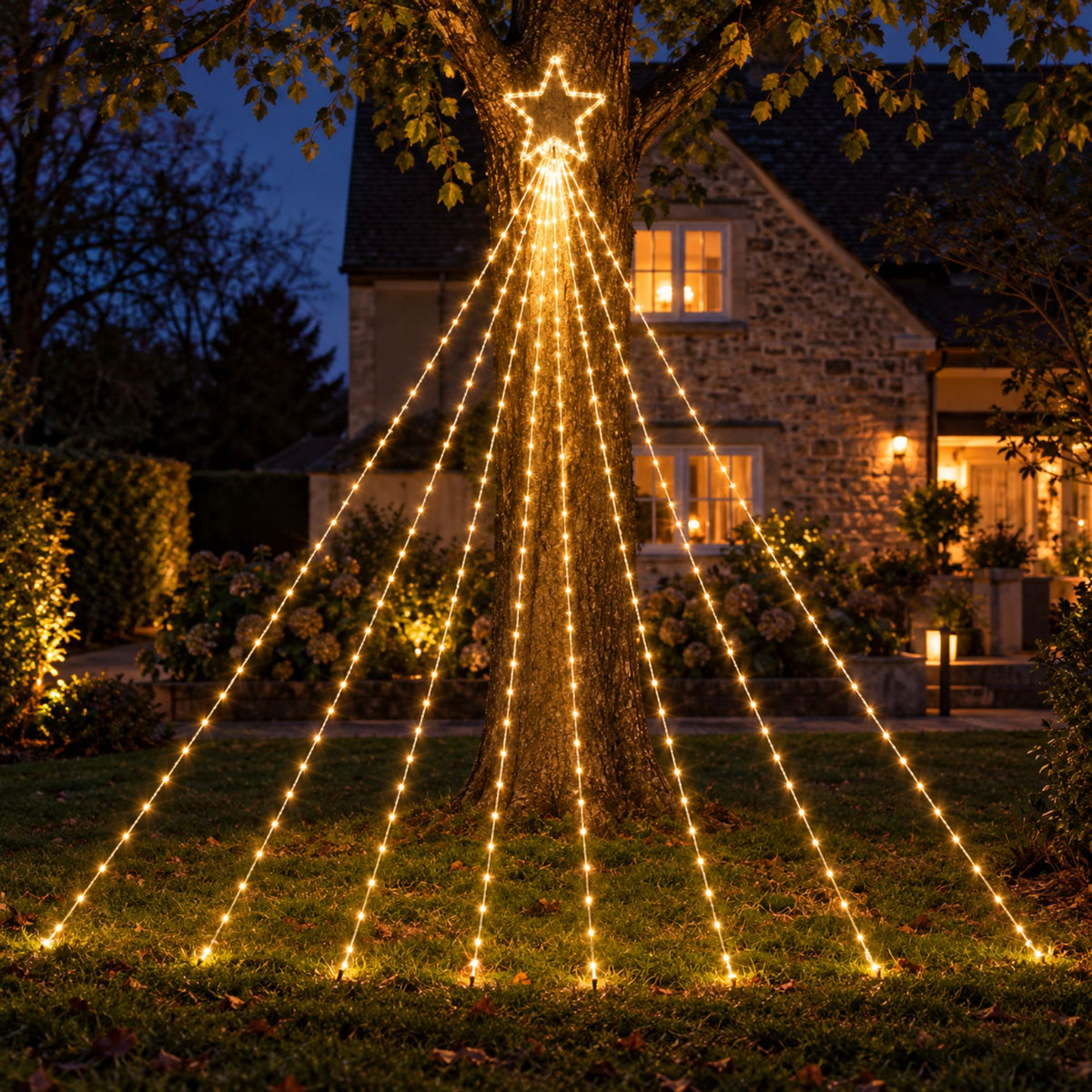 3m Two Tone Shooting Star Christmas Lights with 400 Cool White & Warm White LEDs