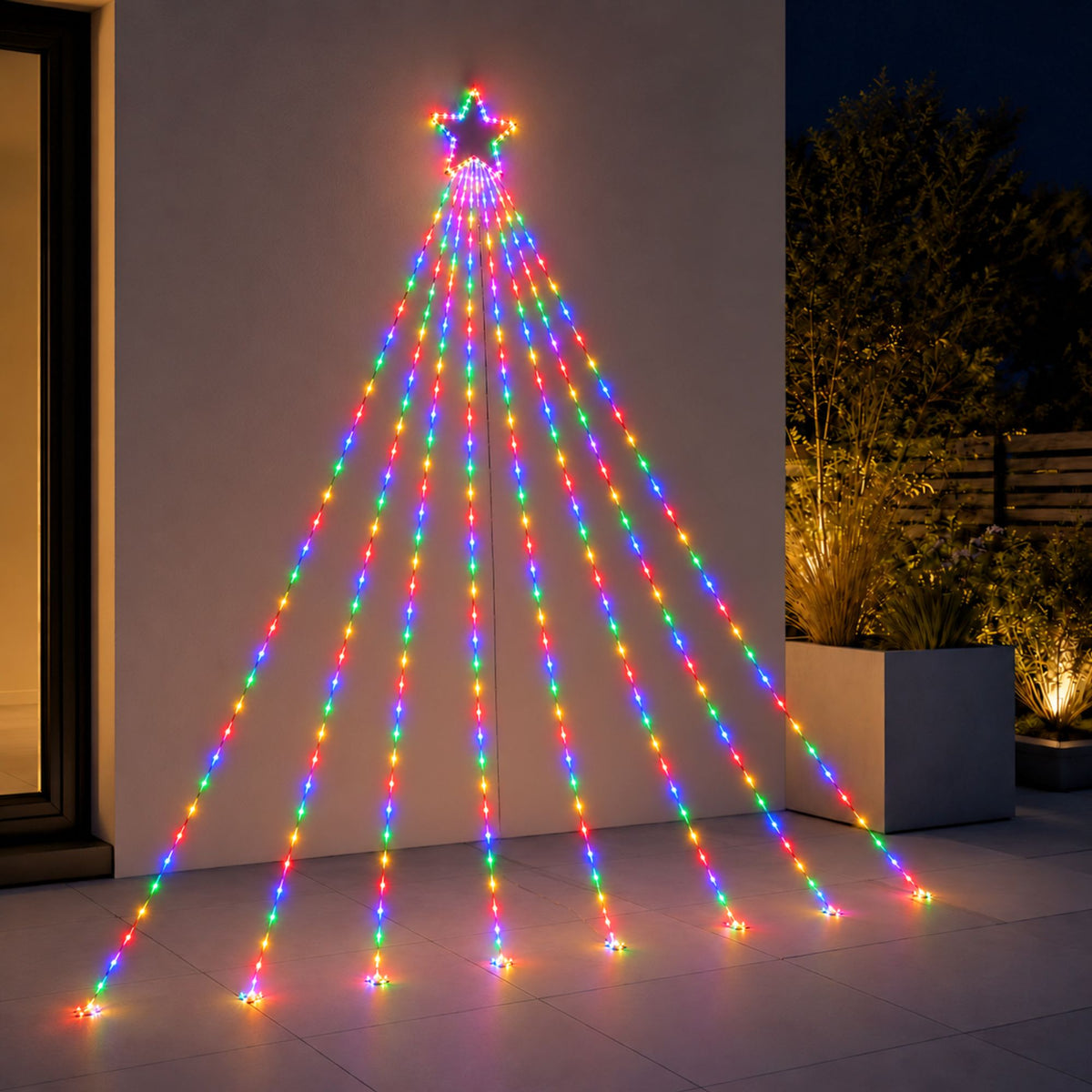 3m Two Tone Shooting Star Christmas Lights with 400 Multi-Coloured & Warm White LEDs