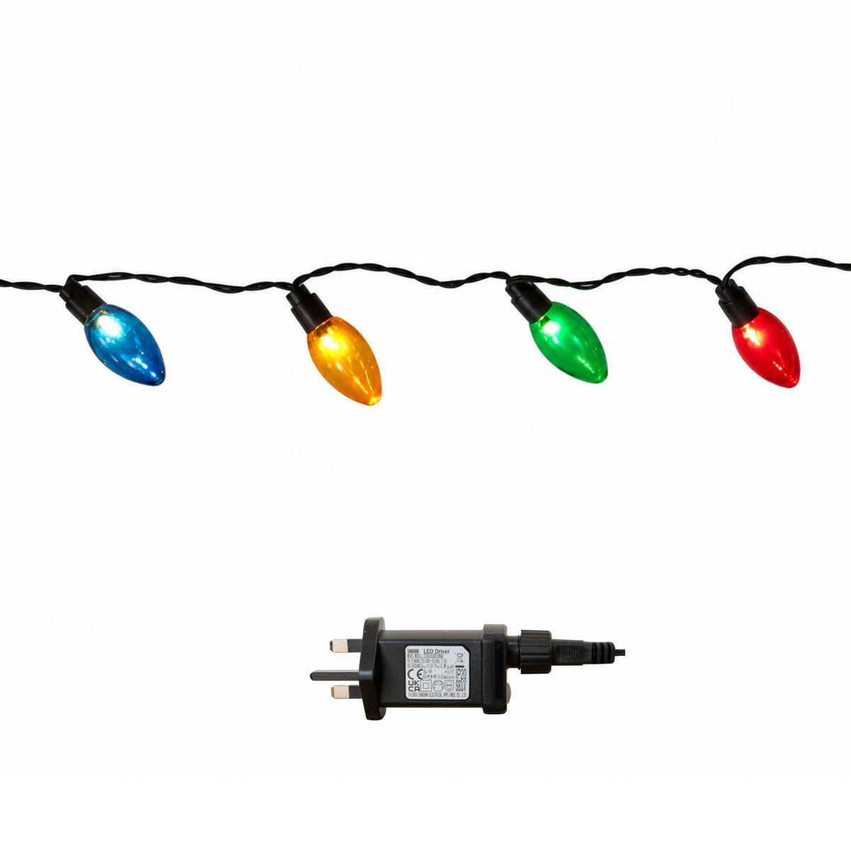 12m 120 LED Multi-Action Christmas String Lights in Multi-Coloured