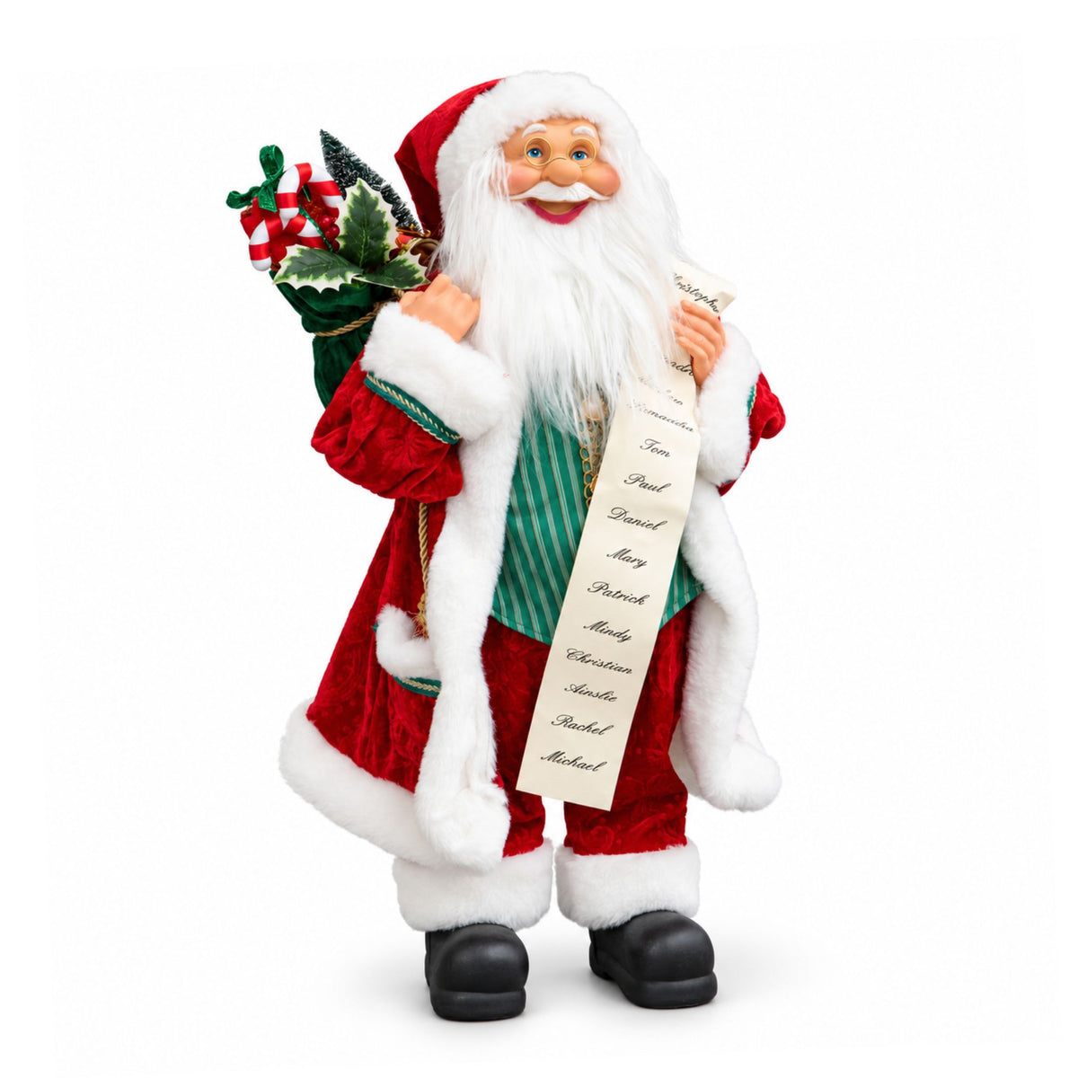 60cm Standing Santa Claus Christmas Decoration with Gift Sack