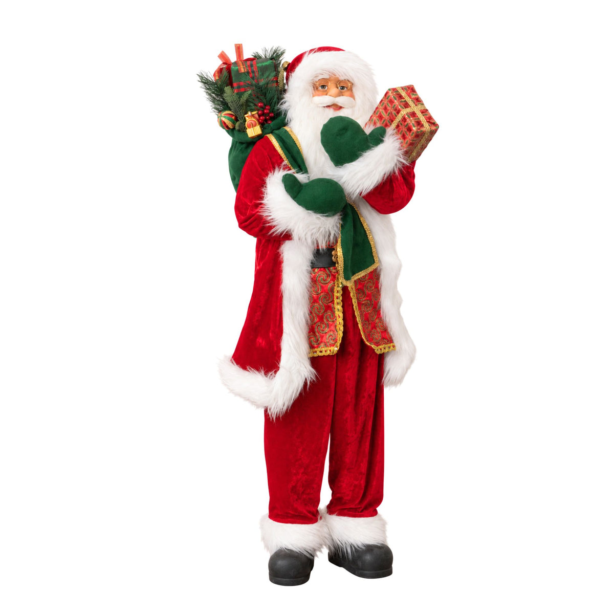 1.5m Tall Standing Santa Claus Christmas Decoration with Gift Sack