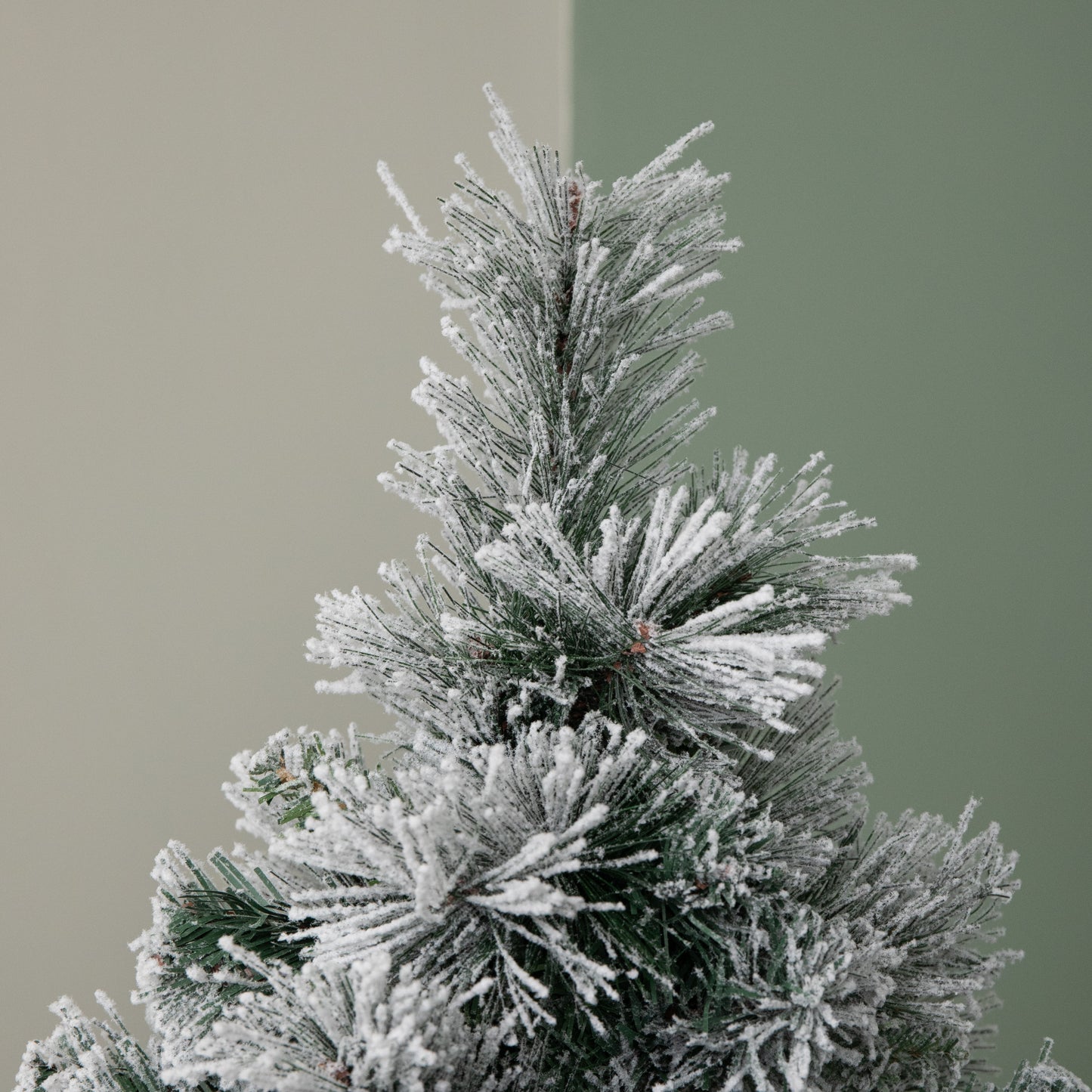 6ft Space Saving Snow Flocked Christmas Tree with Metal Stand