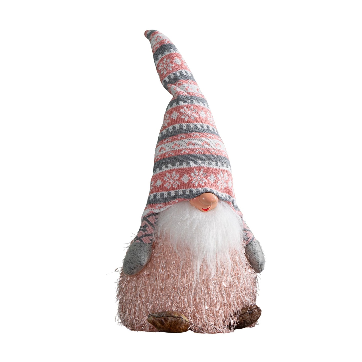 30cm Christmas Male Gonk with LED Light - Striped Hat