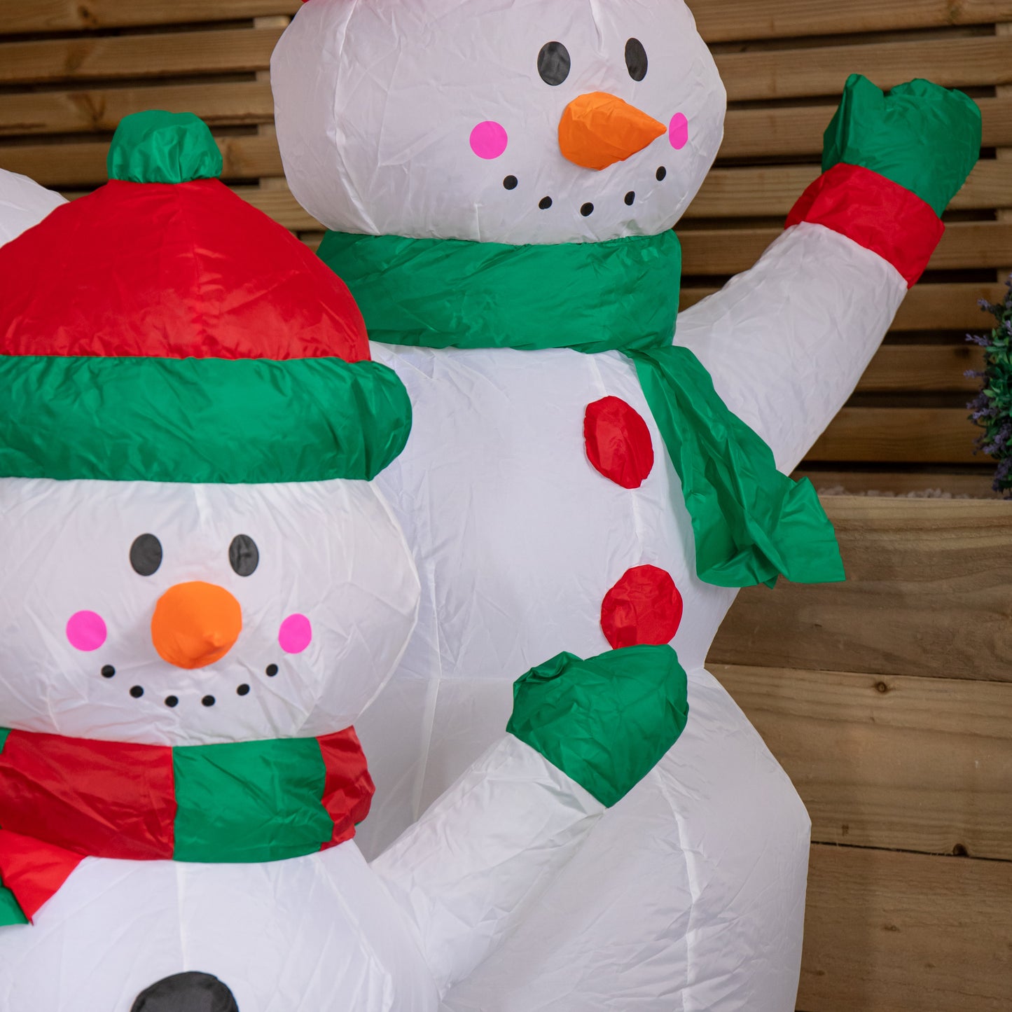 1.5m Light up Christmas Inflatable Snowman Family with 12 White LEDs