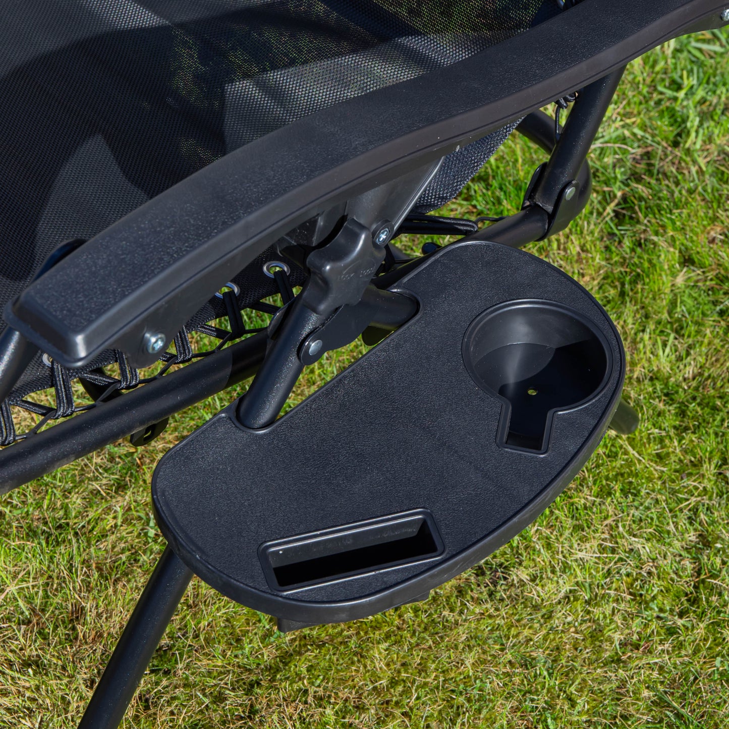 Set of 2 Multi Position Garden Gravity Relaxer Chair Sun Lounger with Sun Canopy in Black