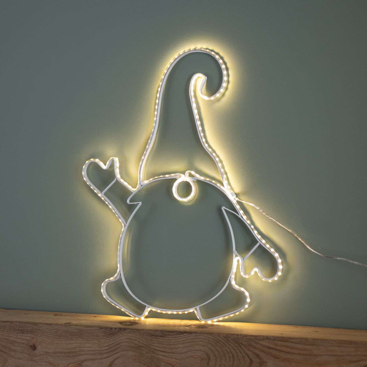 46cm Light up Hanging Christmas Gonk Silhouette with 205 Warm White LEDs