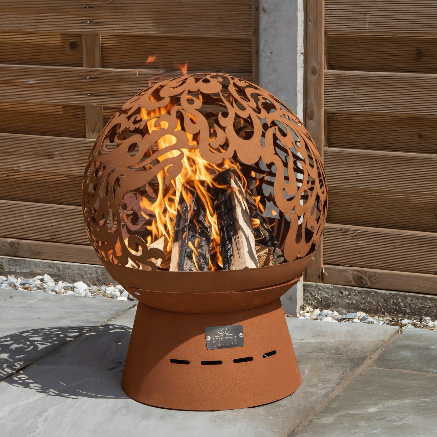 57cm Steel Helios Fireglobe Outdoor Garden Fire Pit