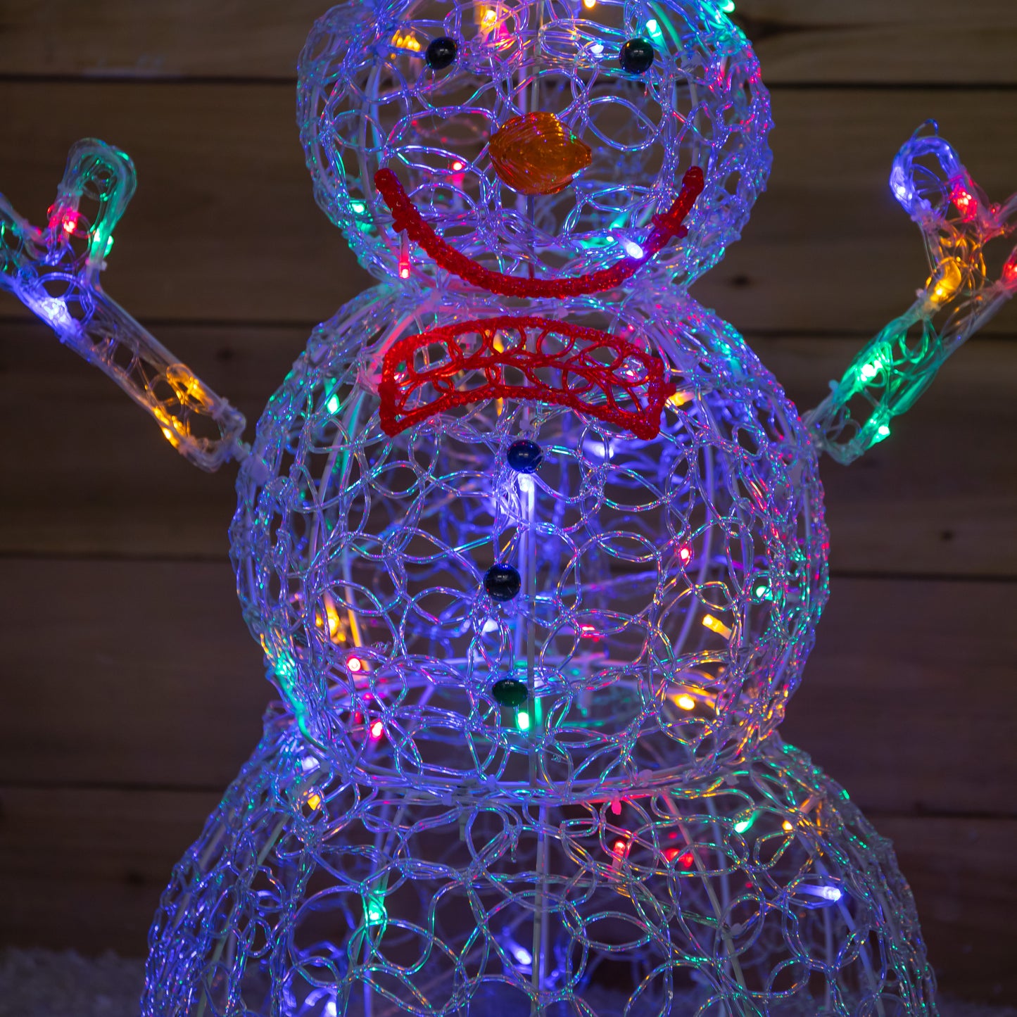 76cm Light up Acrylic Christmas Snowman with 88 Multi-Coloured LEDs
