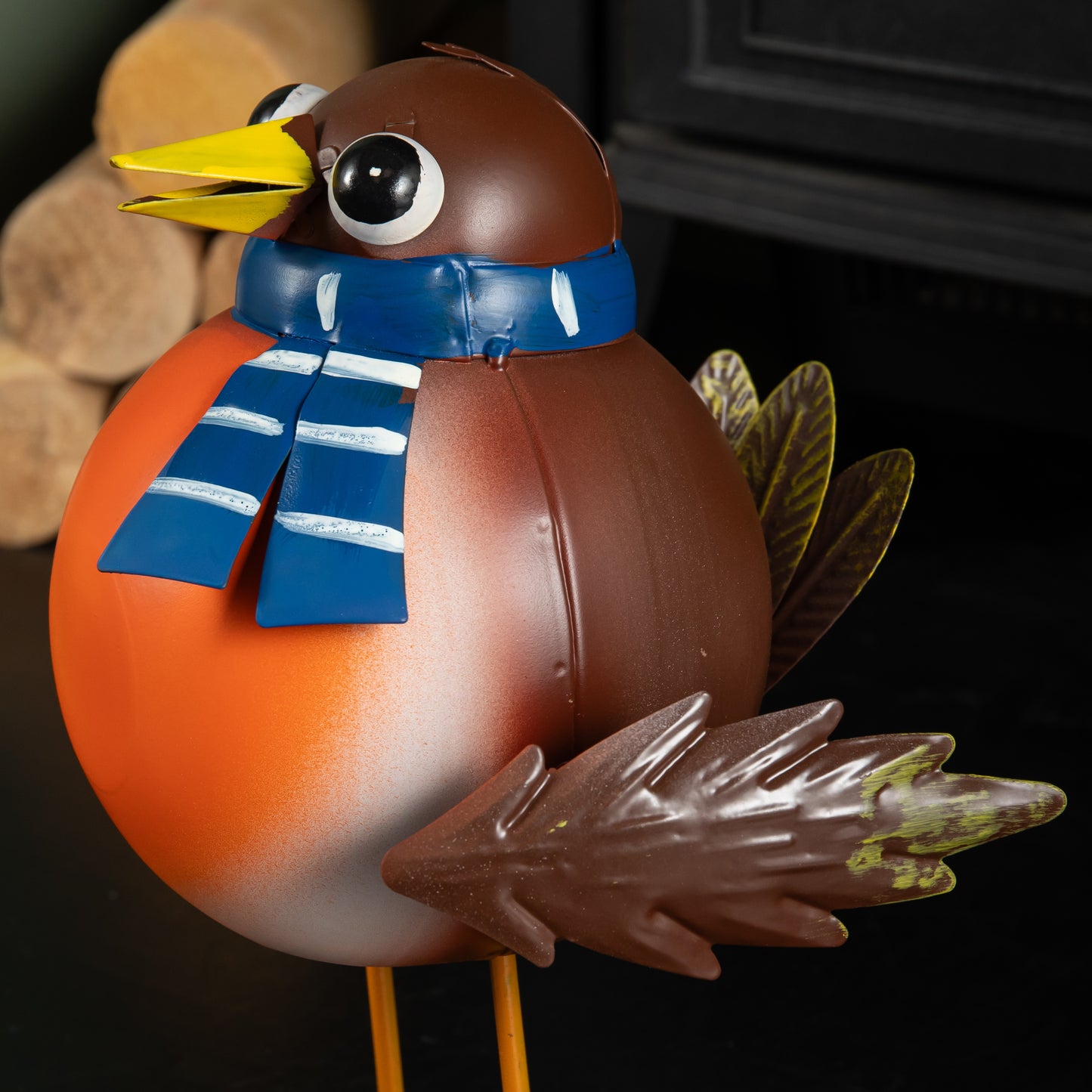25cm Large Wobbling Rocking Hand Painted Christmas Robin Decoration