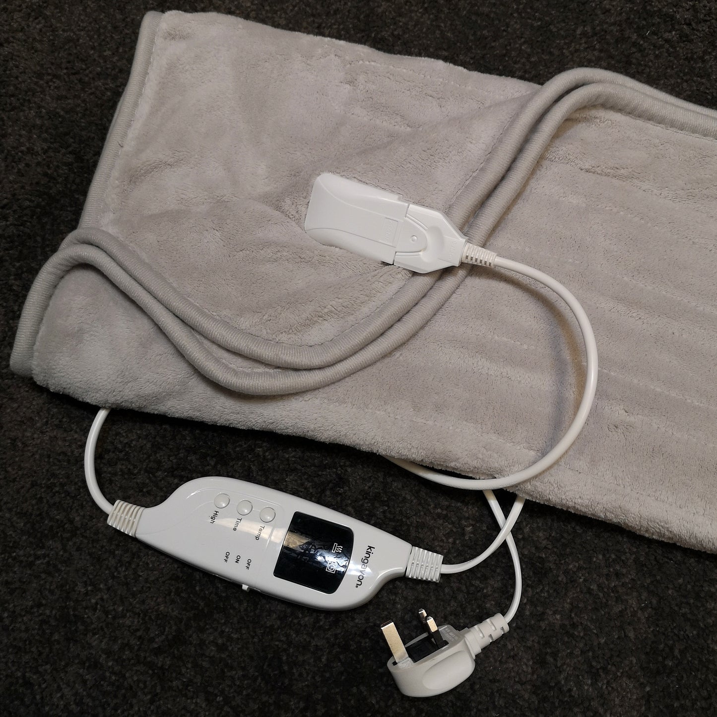 160cm 120w Grey Electric Throw Blanket with Temperature Settings
