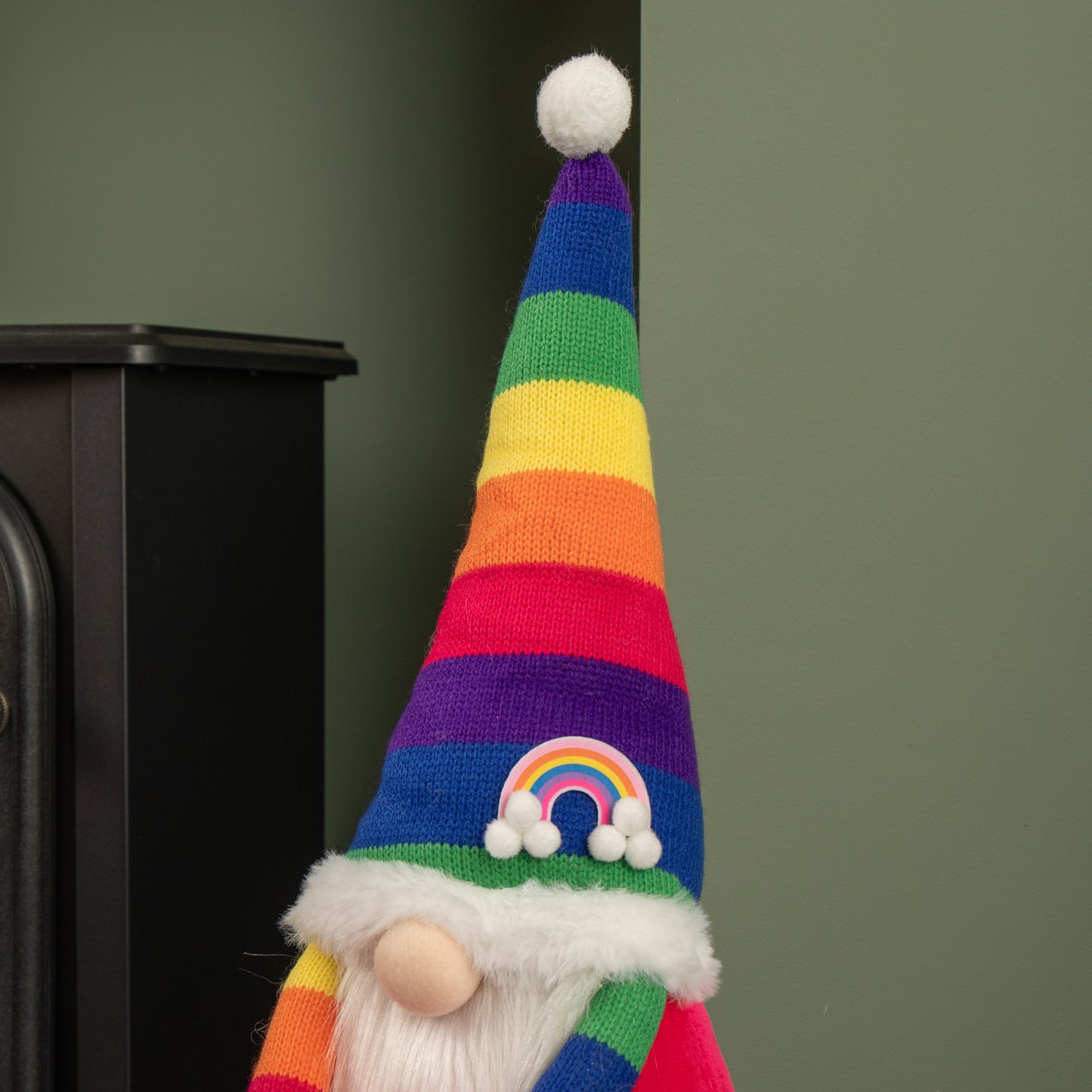 55cm Standing Plush Rainbow Christmas Gonk Decoration