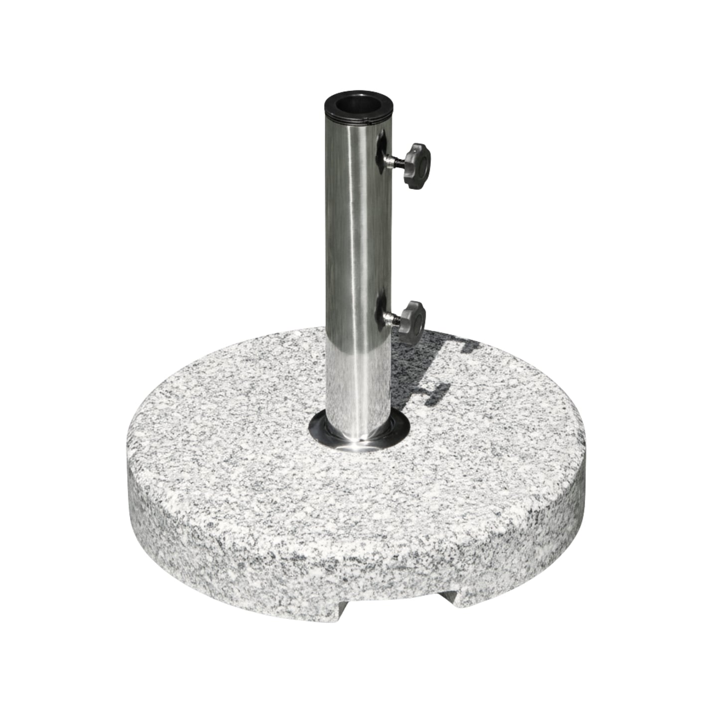 25kg Round Granite Garden Parasol Umbrella Base Weight Stainless Steel Pole