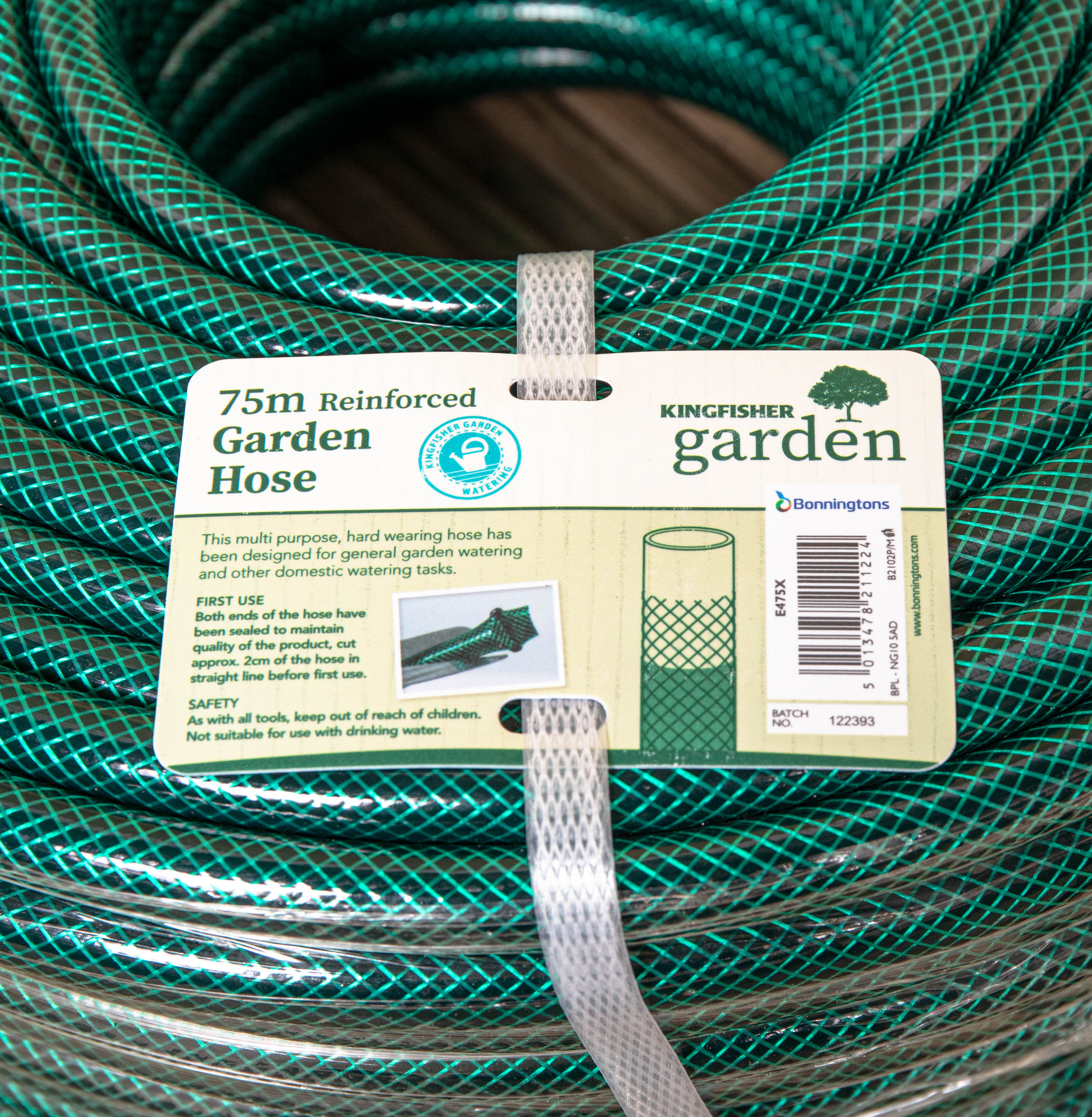 75m Green Garden Patio Reinforced Hose Pipe
