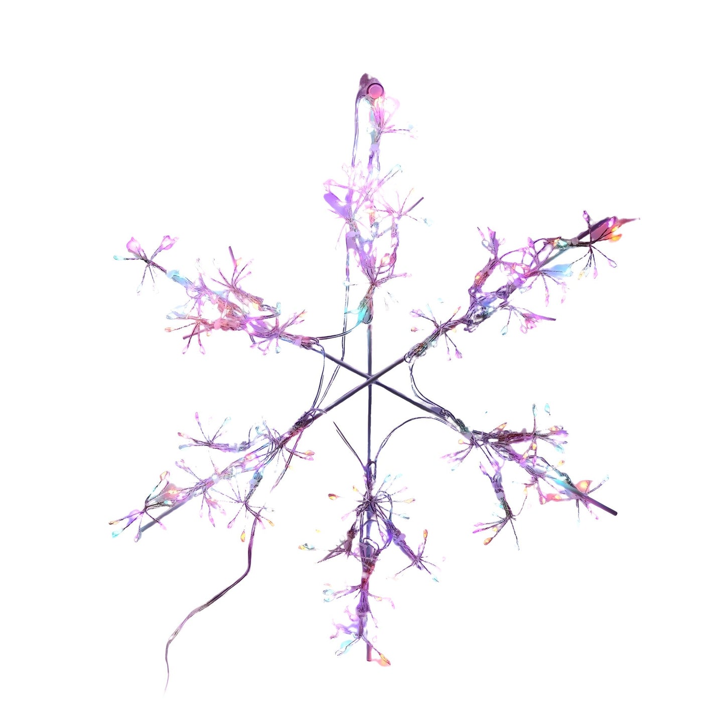 40cm LED Hanging Snowflake Christmas Decoration in Rainbow