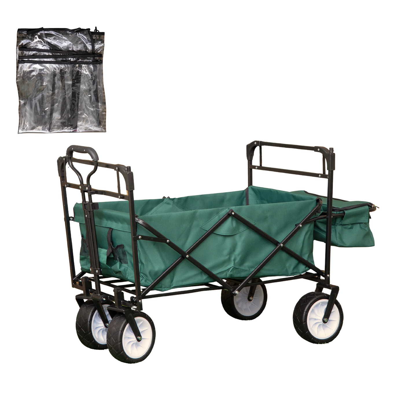 Folding Festival Camping Storage Trolley with Canopy & Waterproof Cover 100Kg capacity