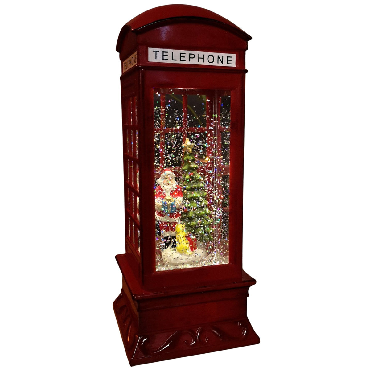 26cm Battery Operated Light up SnowSwirl Santa Speaking! Christmas Decoration with LEDs