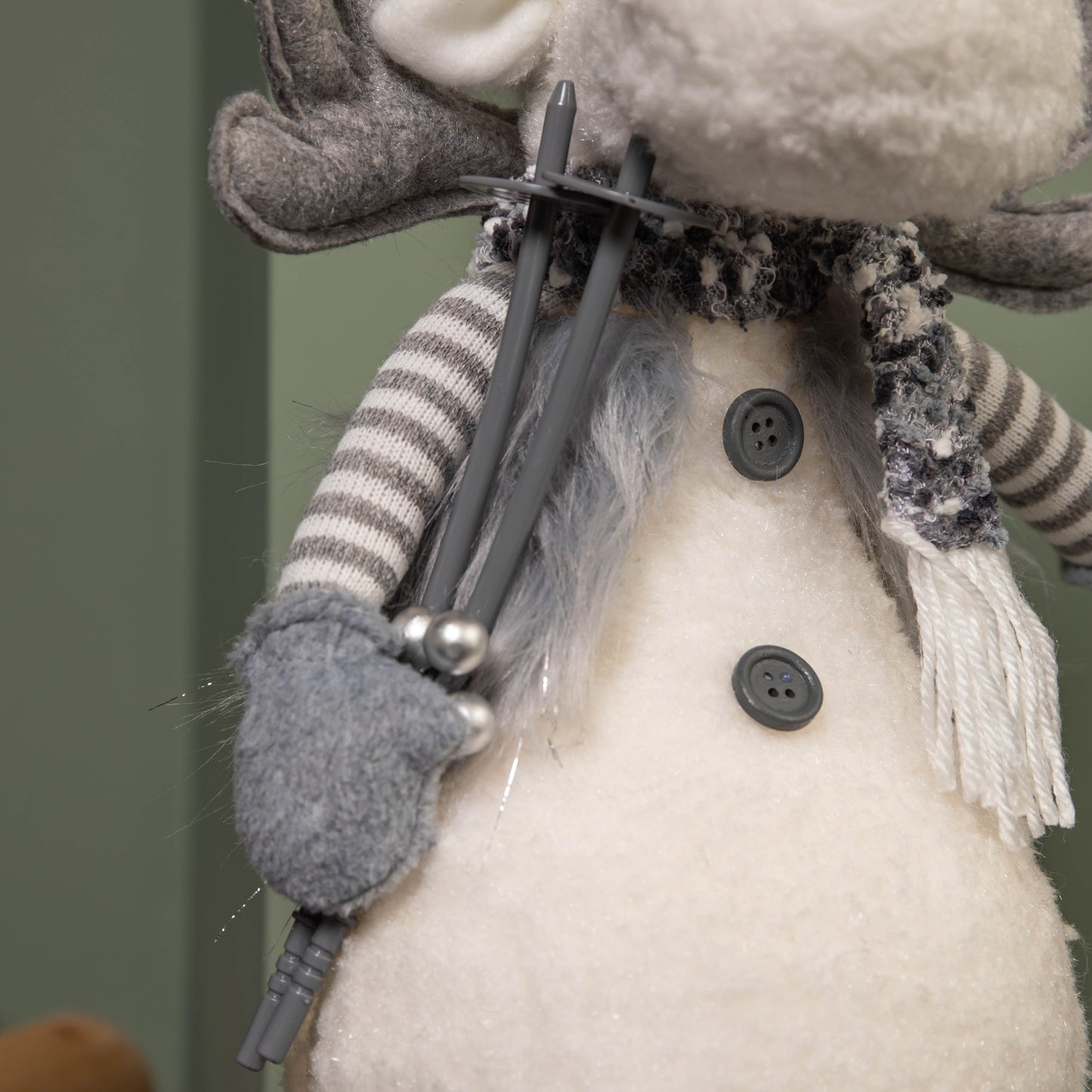 56cm Battery Operated Light up Grey Christmas Standing Reindeer