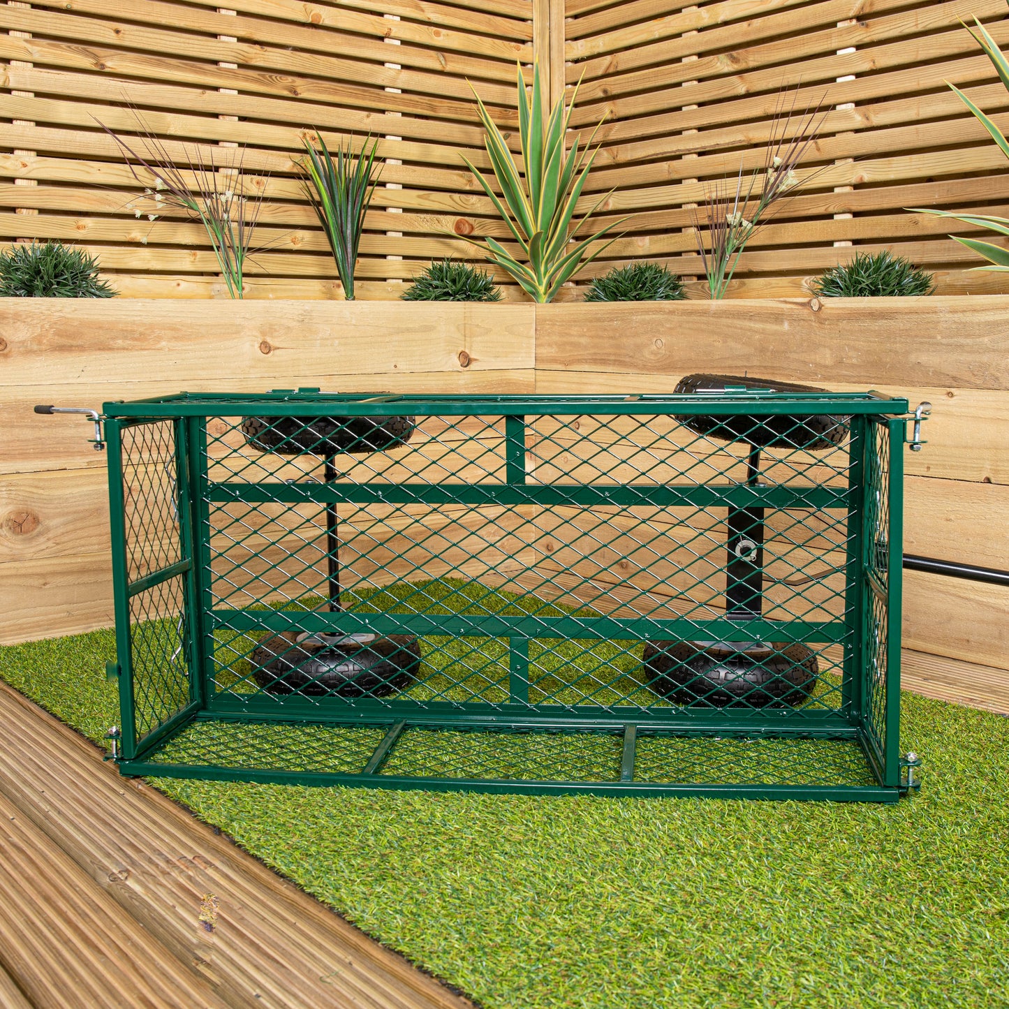 Heavy Duty Green Metal Garden Festival Cart Truck Trolley Wheelbarrow