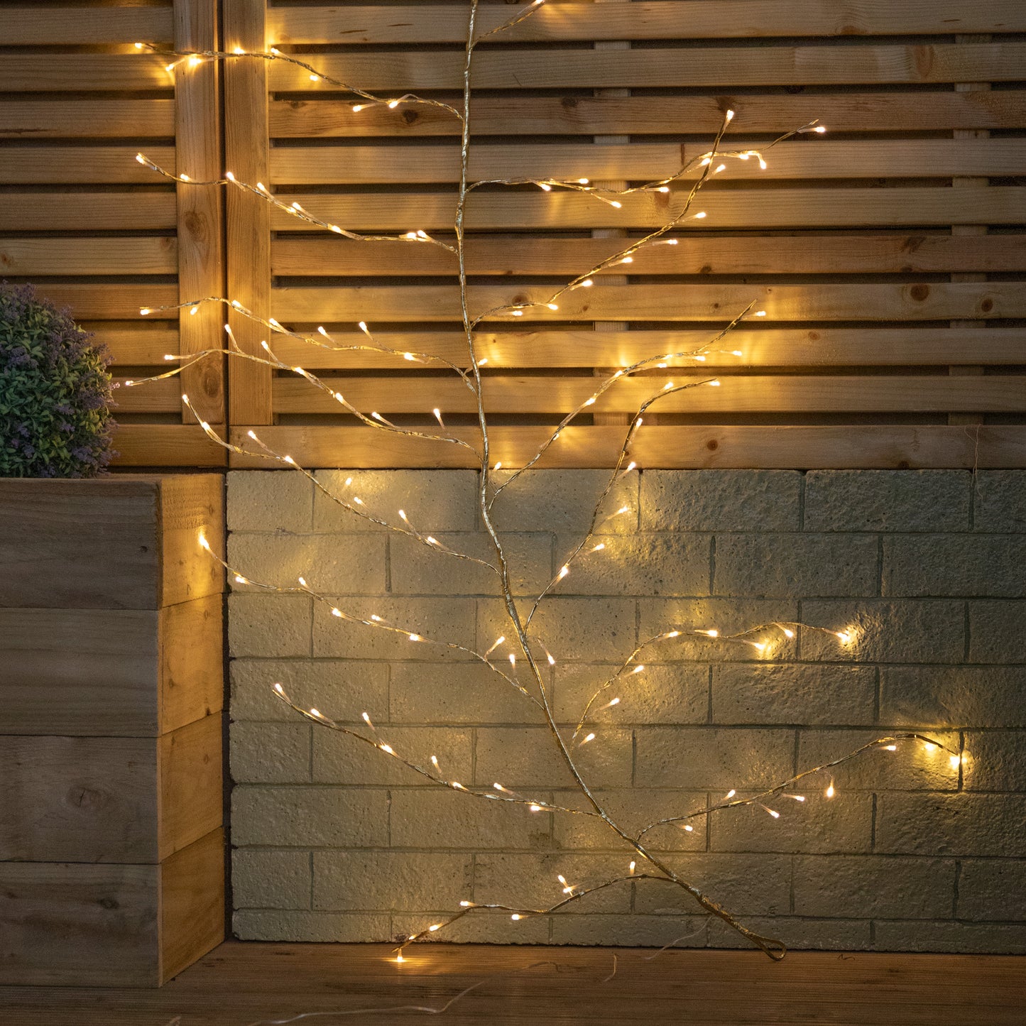 3m Light up Gold Christmas Garland Branch with 288 Warm White LEDs