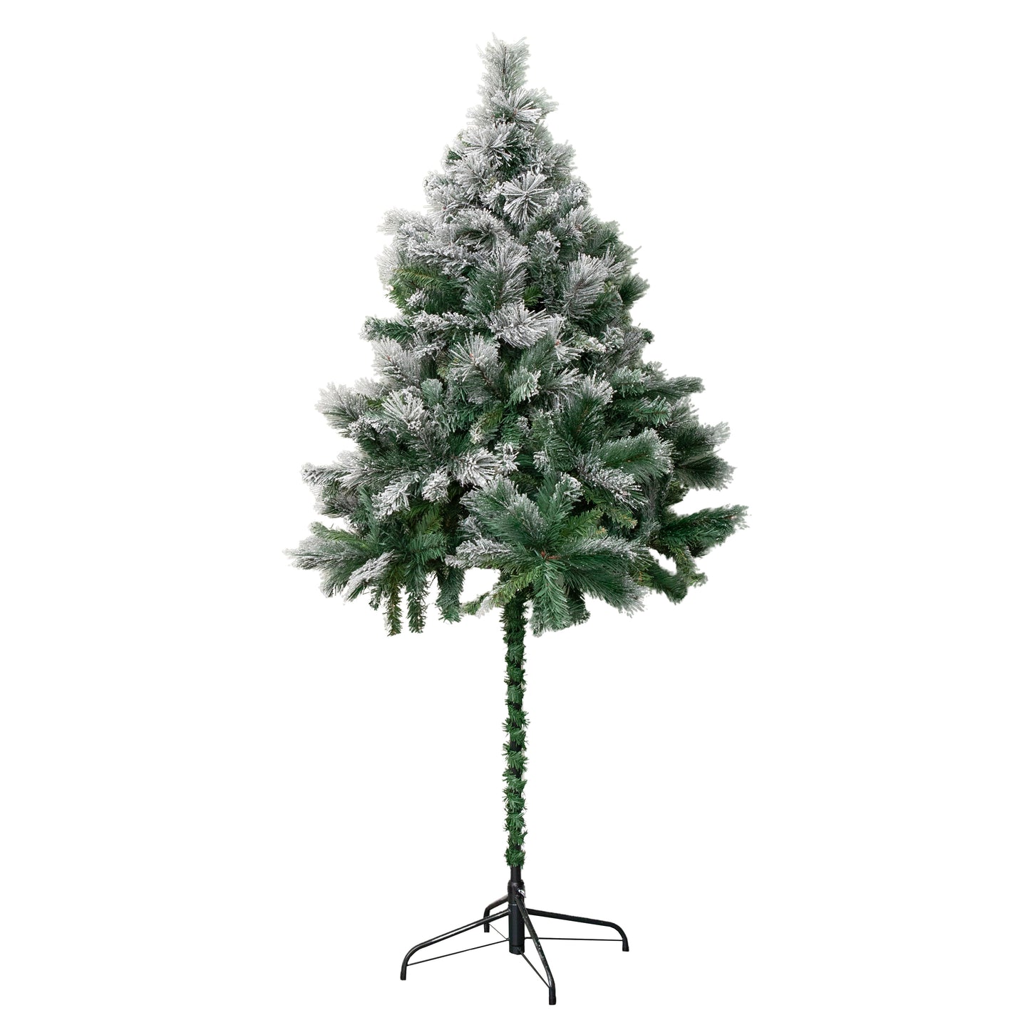 6ft Space Saving Snow Flocked Christmas Tree with Metal Stand