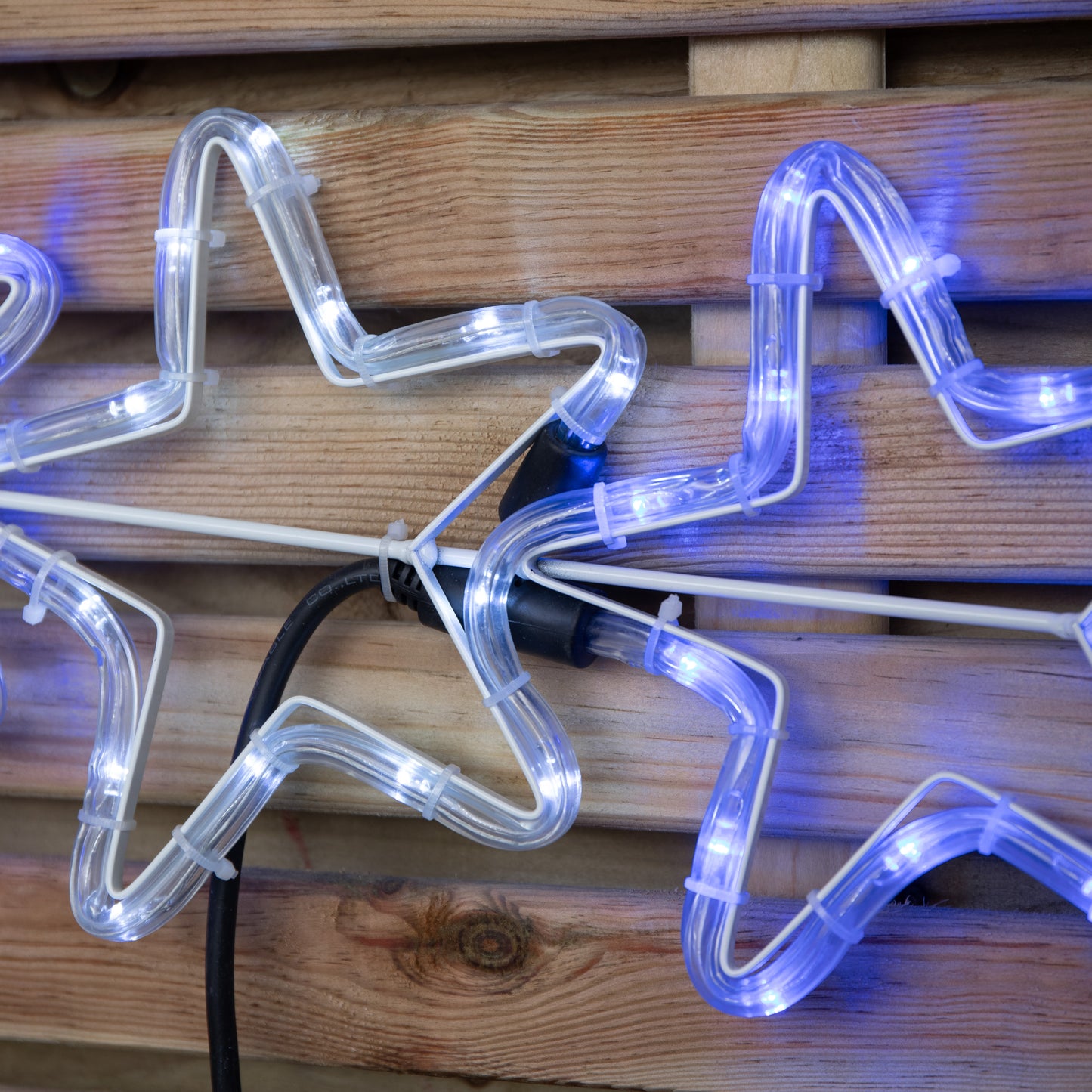 1.2m Light up 7 Star Christmas Silhouette Rope Light with Blue & Cool White LEDs