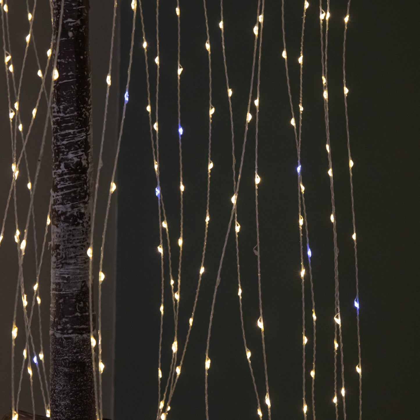 5ft (1.5m) Brown Flocked Christmas Willow Tree with Static & Flashing White Mix LEDs