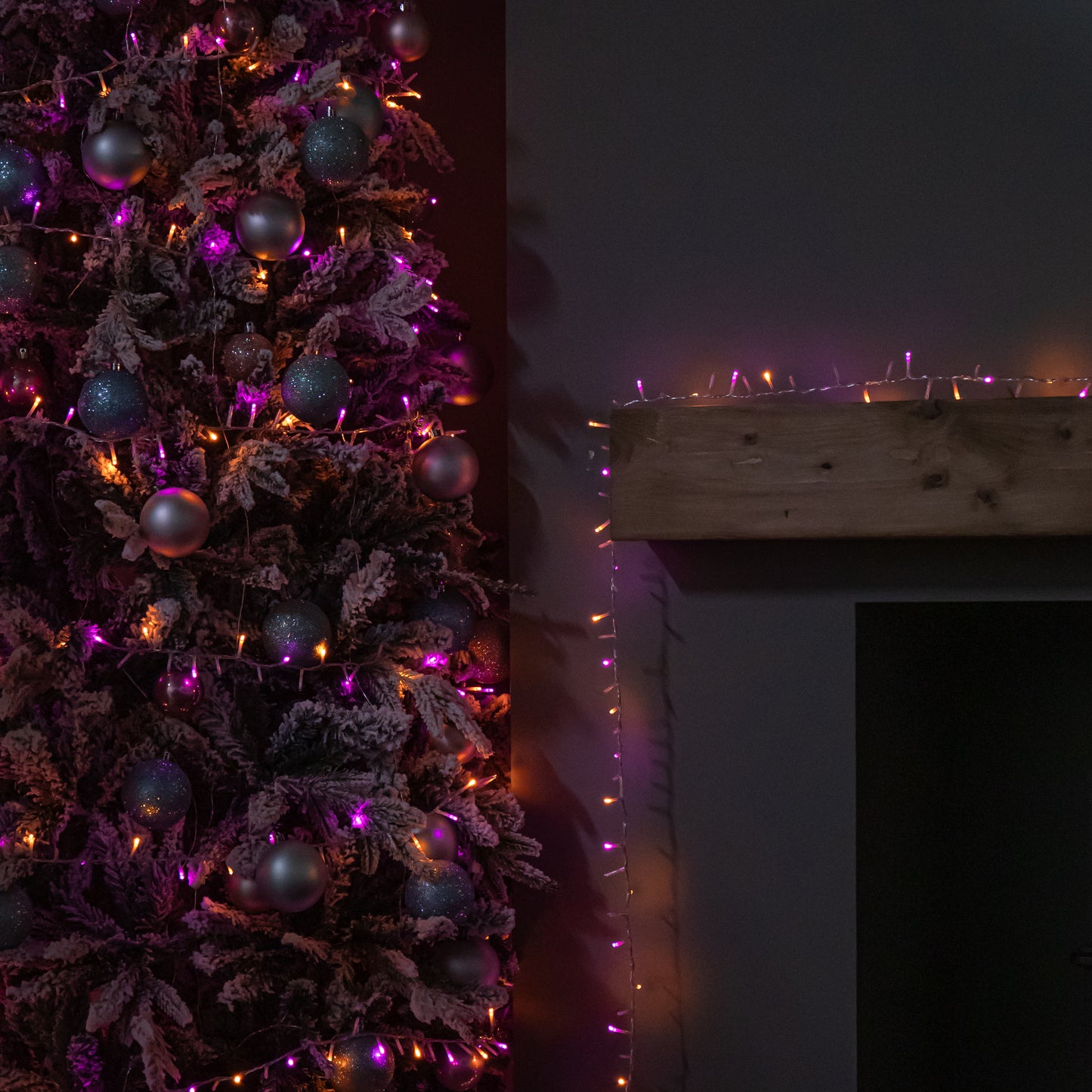 18.7m 750 LED TreeBrights Christmas String Lights with Timer in Rainbow on Clear Cable