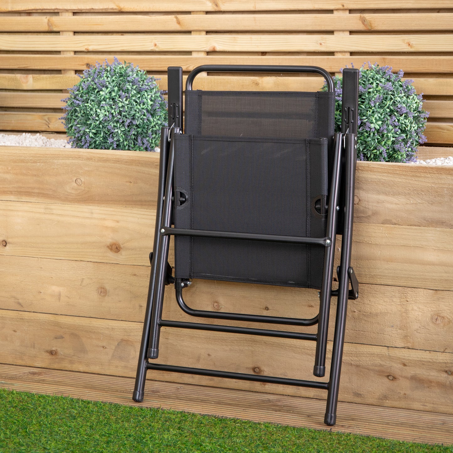 Samuel Alexander Multi-Position Folding Garden Patio Single Chair in Black
