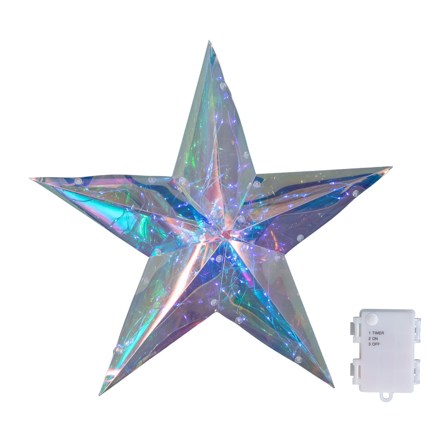 36cm Battery Operated Light up Hanging Christmas Dreamlight Star with 100 White LEDs