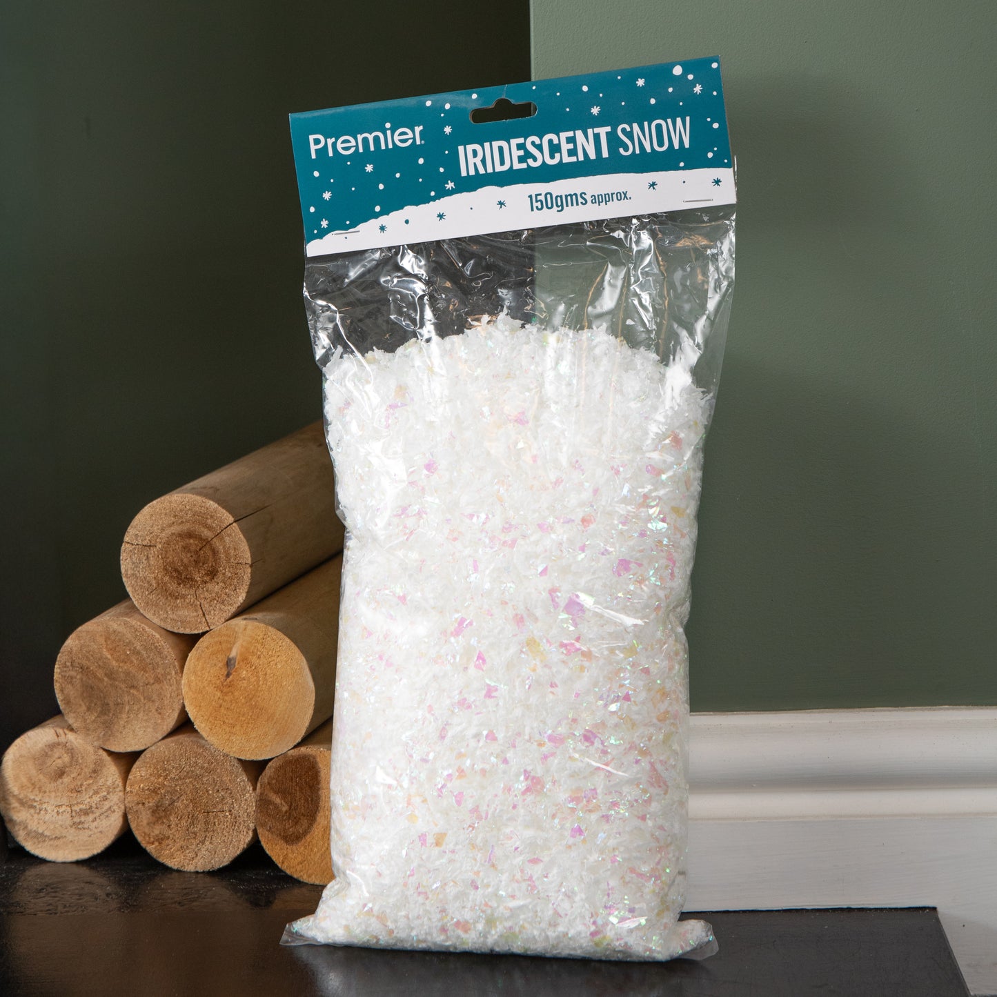 2 Pack of 150g of Frosted Iridescent Fake Christmas Snow Decoration
