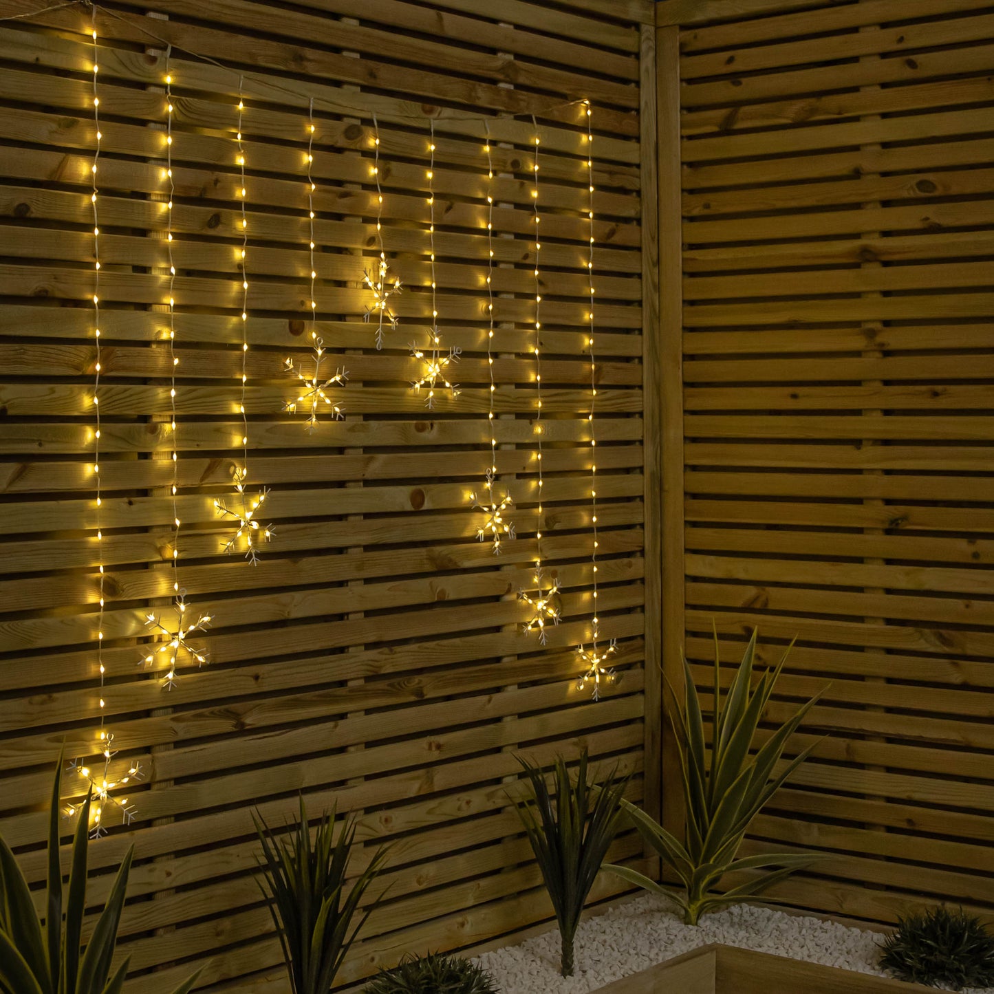 1.2m x 1.2m FlexiBrights Christmas Snowflake Curtain Lights with 267 Warm White LEDs