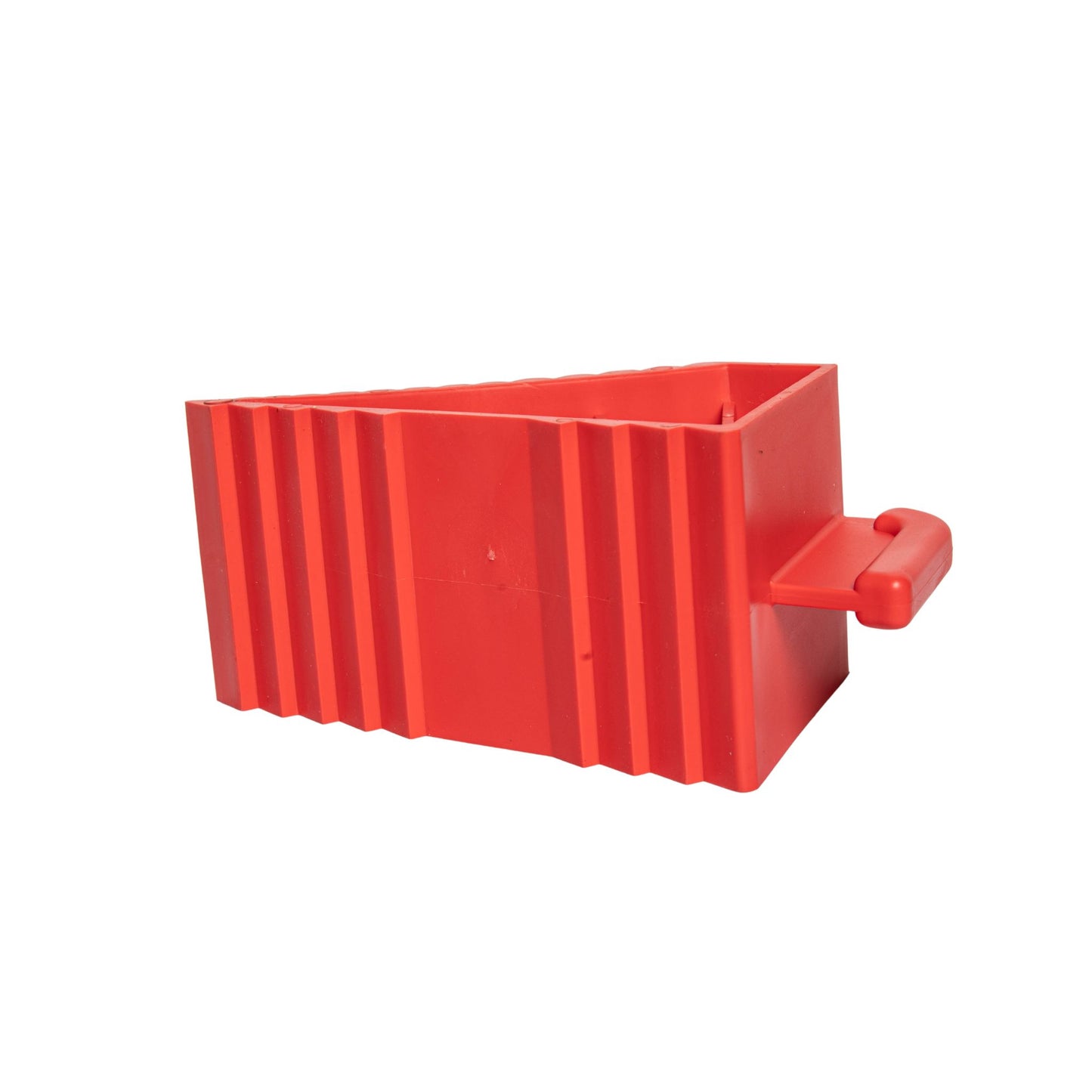 8.5cm x 23cm Set of 2 Heavy Duty Ridged Vehicle Wheel Chocks with Handles in Red