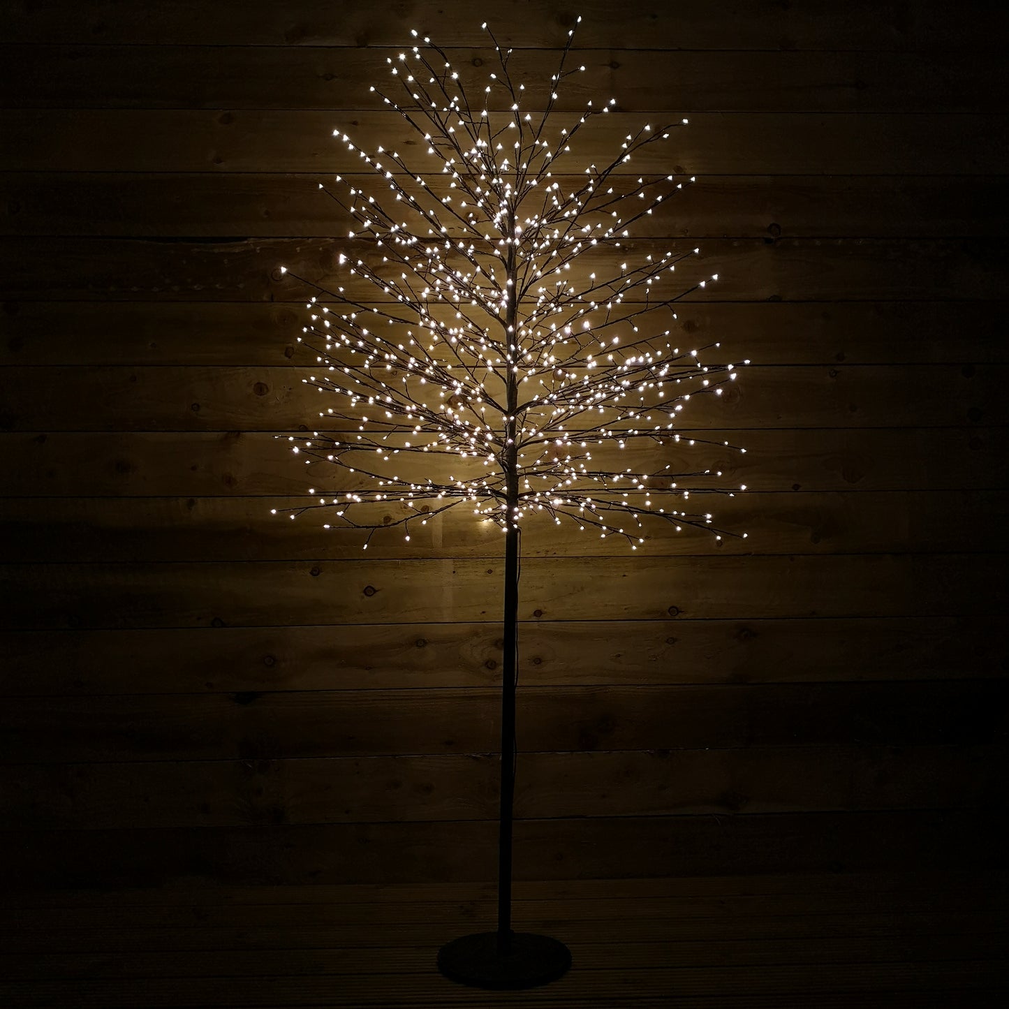 Factory Seconds: 1.8m 6ft Outdoor Black Micro Dot Christmas Blossom Tree with 900 Warm White LED