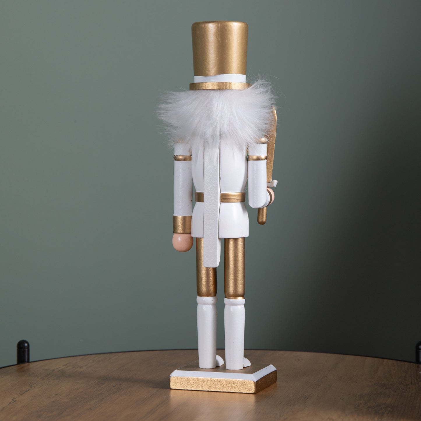 30cm Wooden Christmas Nutcracker Soldier Decoration with White Body and Shoes