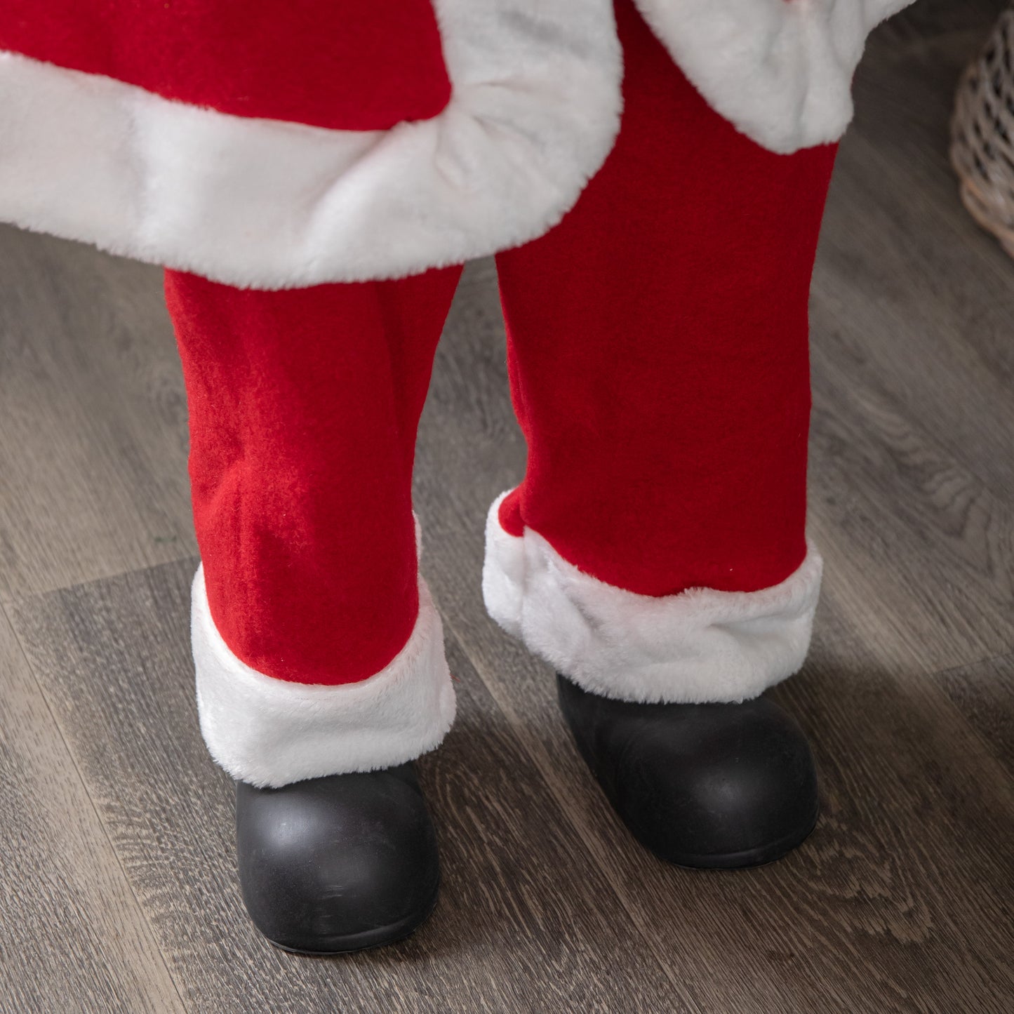 1.1m Red Standing Santa Claus Indoor Decoration with Present and Green Sack