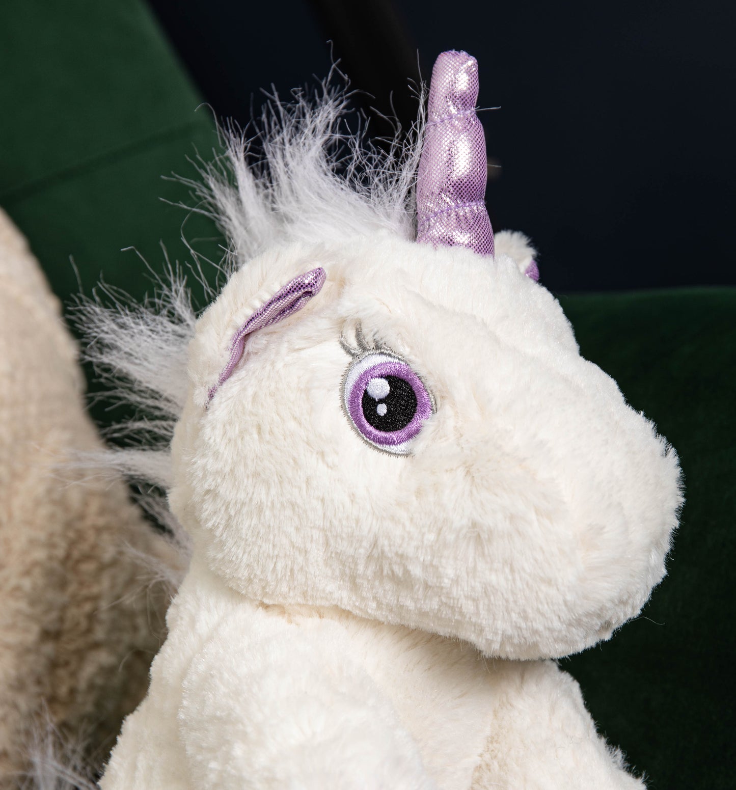 24cm Plush White Unicorn with Sparkly Purple Horn and Hooves