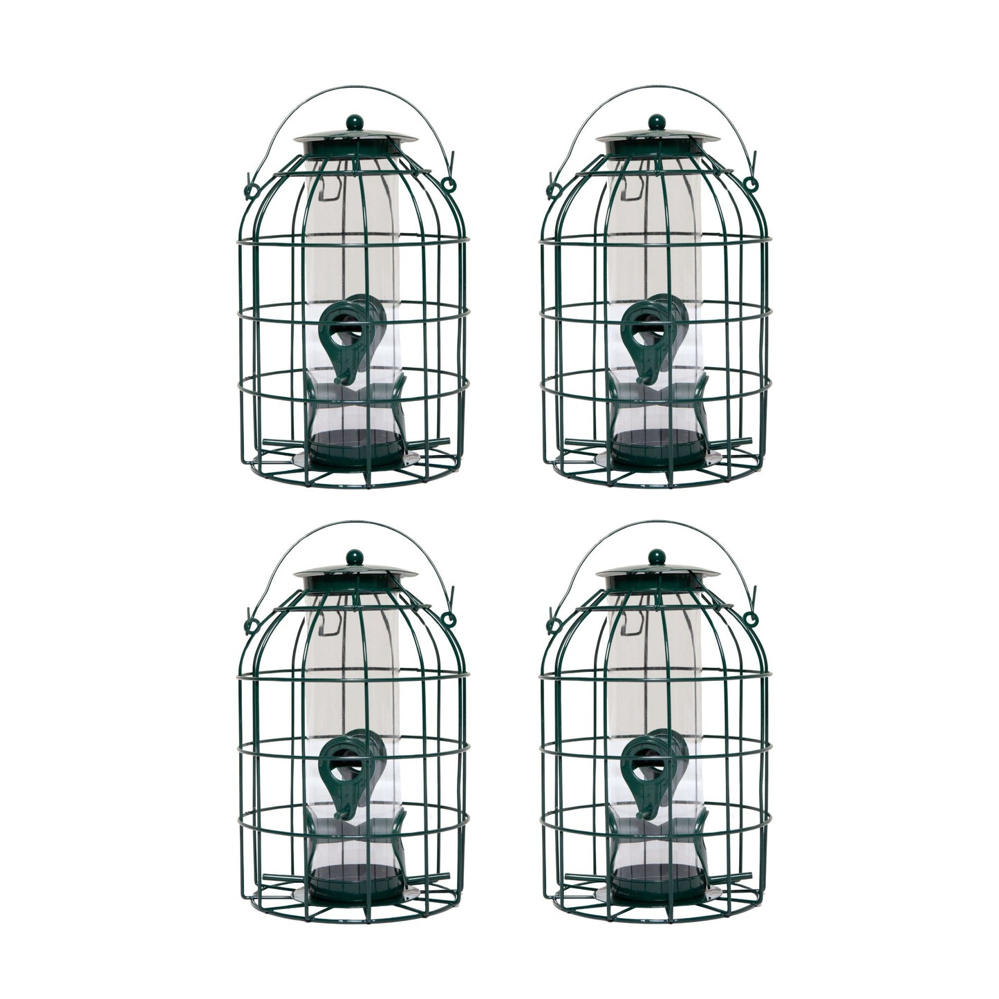 Pack of 4 Wild Bird Seed Feeder Cage with Squirrel Guard