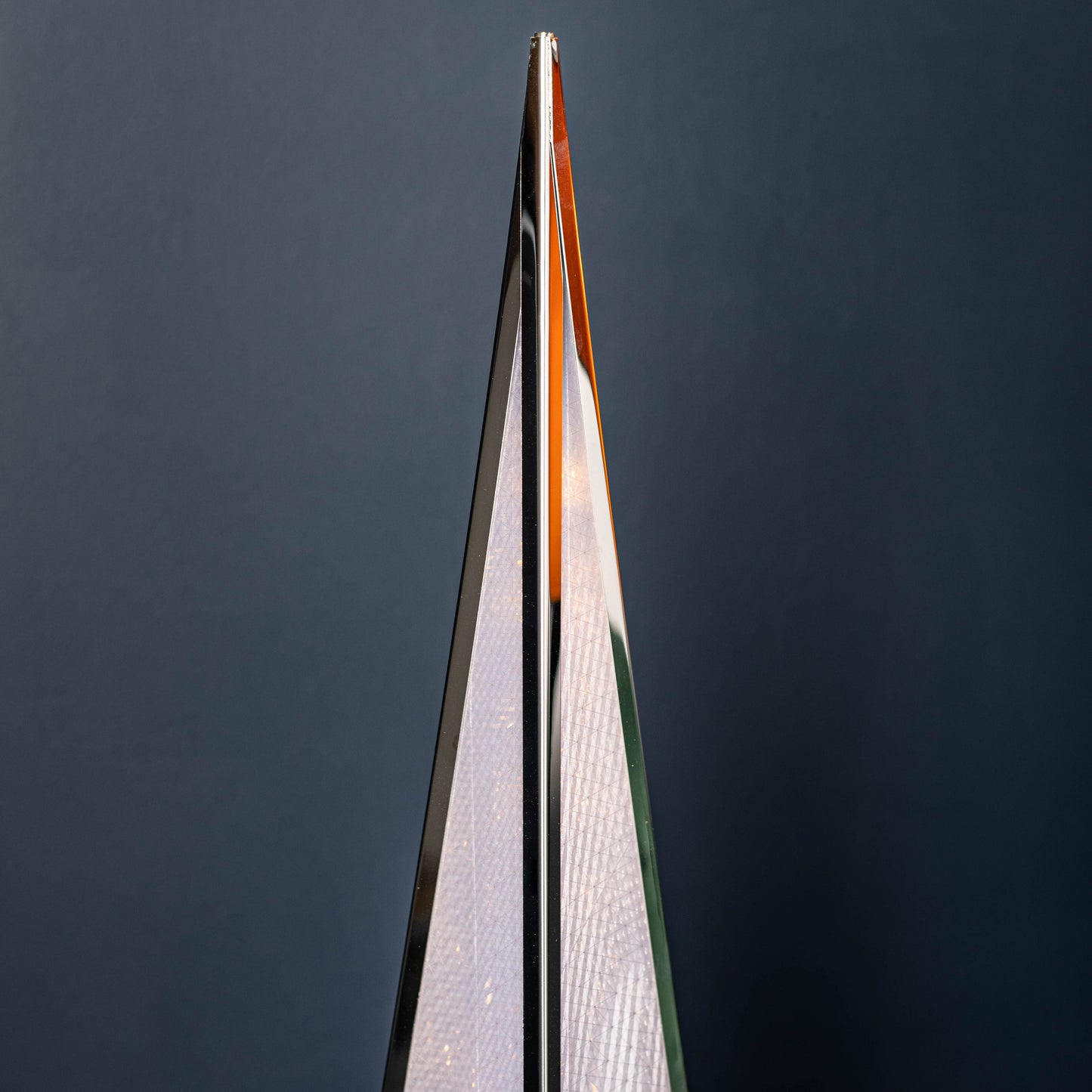 60cm Light up Silver Holographic Christmas Pyramid with 16 Warm White LEDs