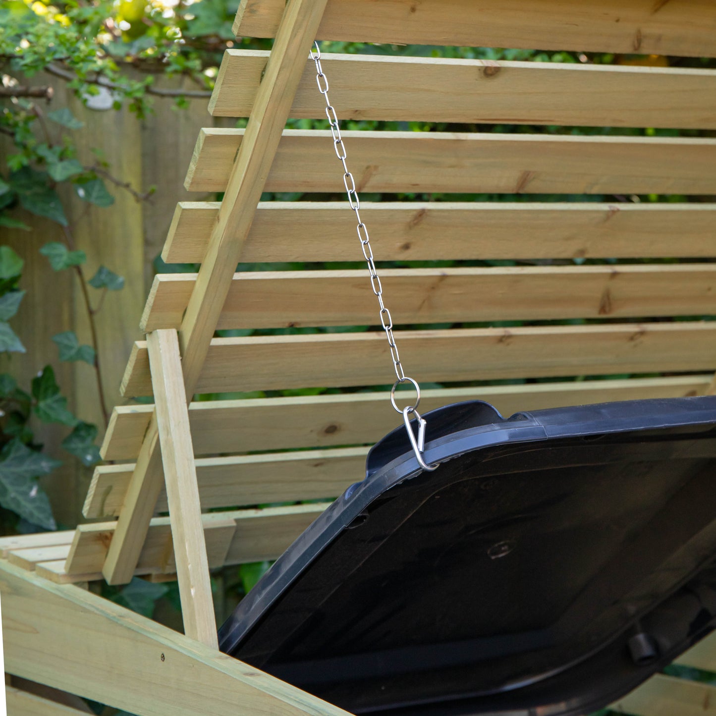 68cm x 1.2m Wooden Outdoor Garden Single Wheelie Bin Store Storage