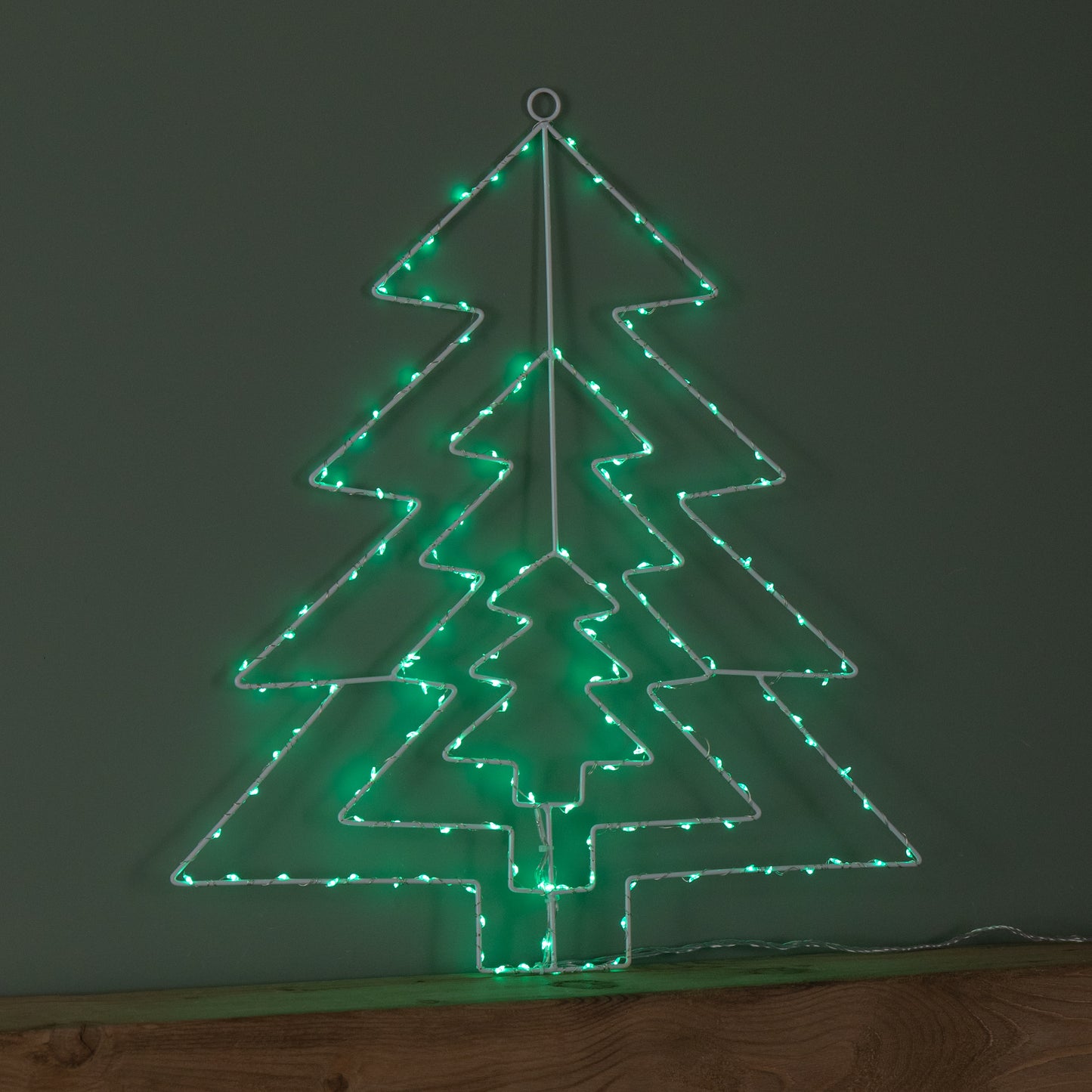 50cm Light up 3 Layered Christmas Tree with 150 Multi-Action Green LEDs